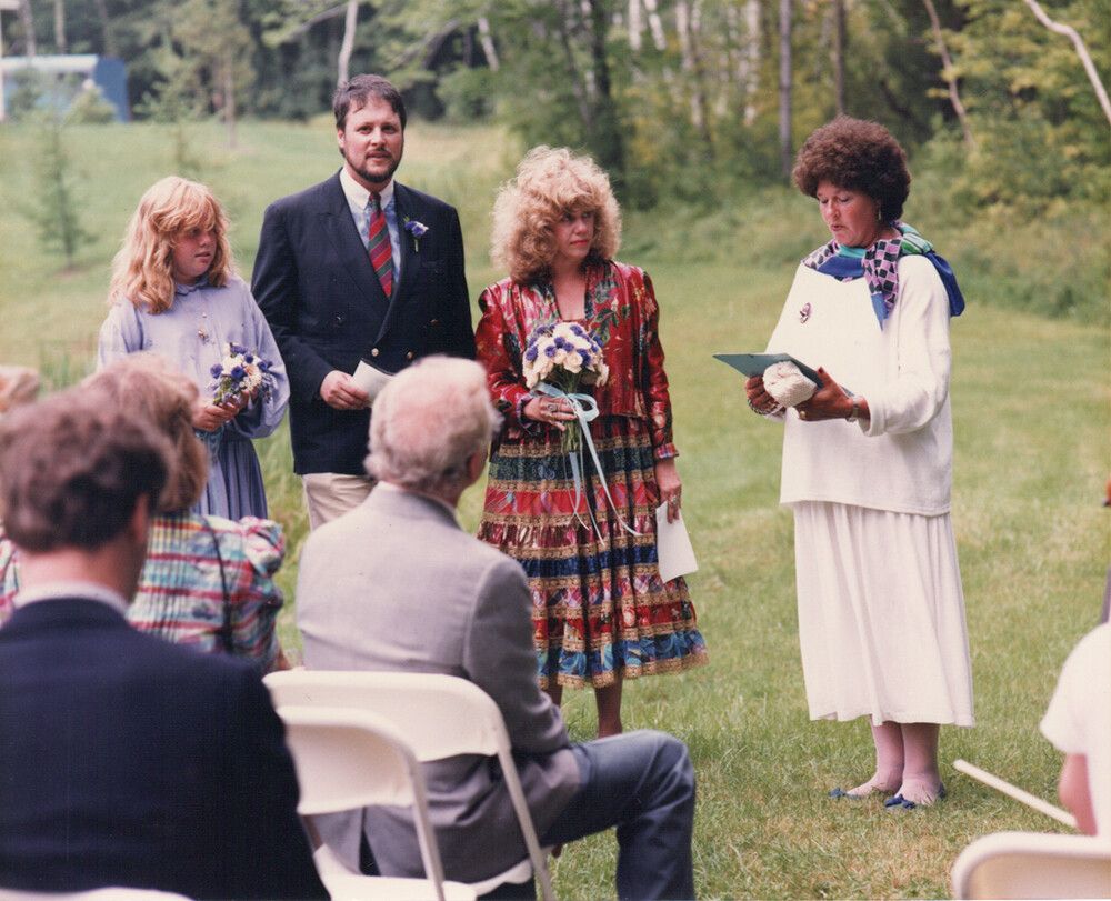 Jong-Fast as a young woman at her mother’s wedding to Kenneth Burrows. (Courtesy Molly Jong-Fast)