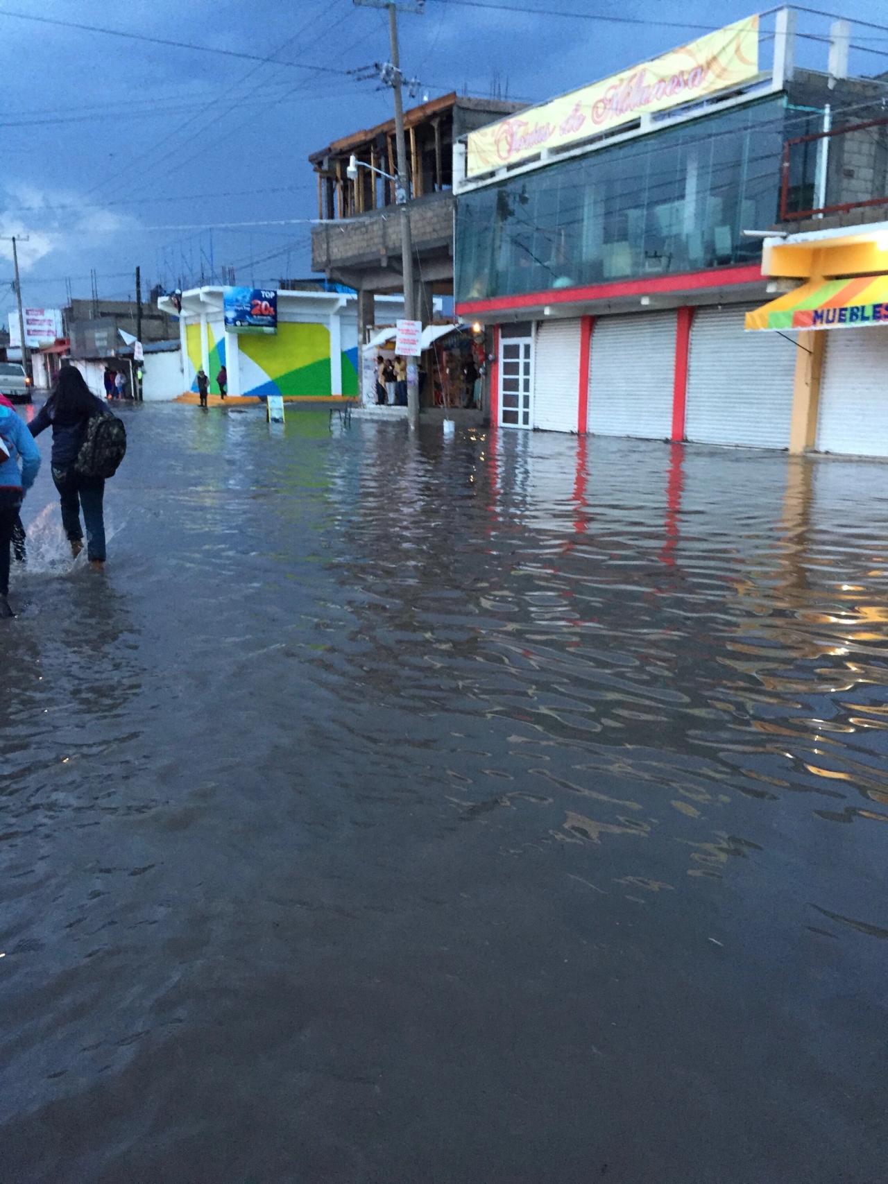 Flooding in Bastida’s hometown of San Pedro Tultepec, Mexico, in August 2015. (Courtesy Xiye Bastida)