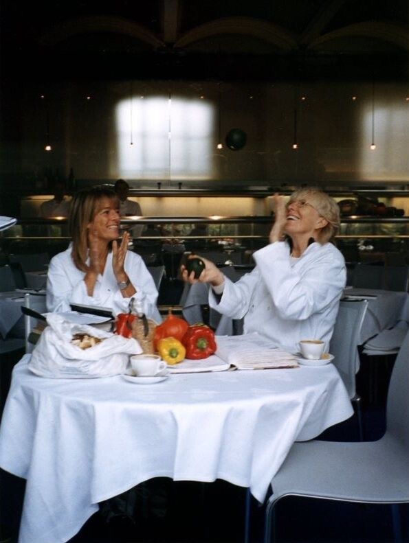 Rogers (left) and Gray in the River Cafe dining room. (Courtesy The River Cafe)