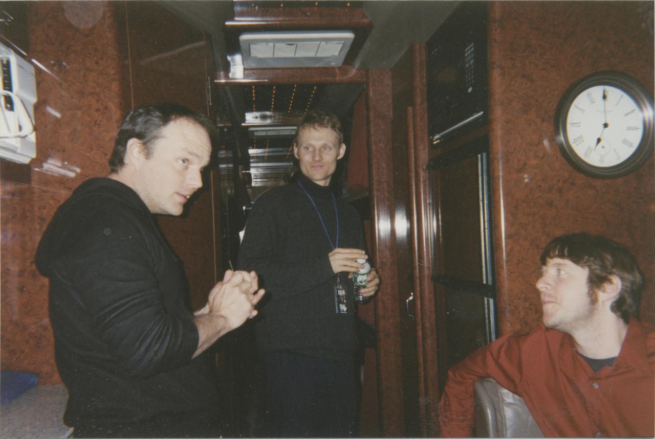 Medeski Martin & Wood in their tour bus. (Courtesy Billy Martin)