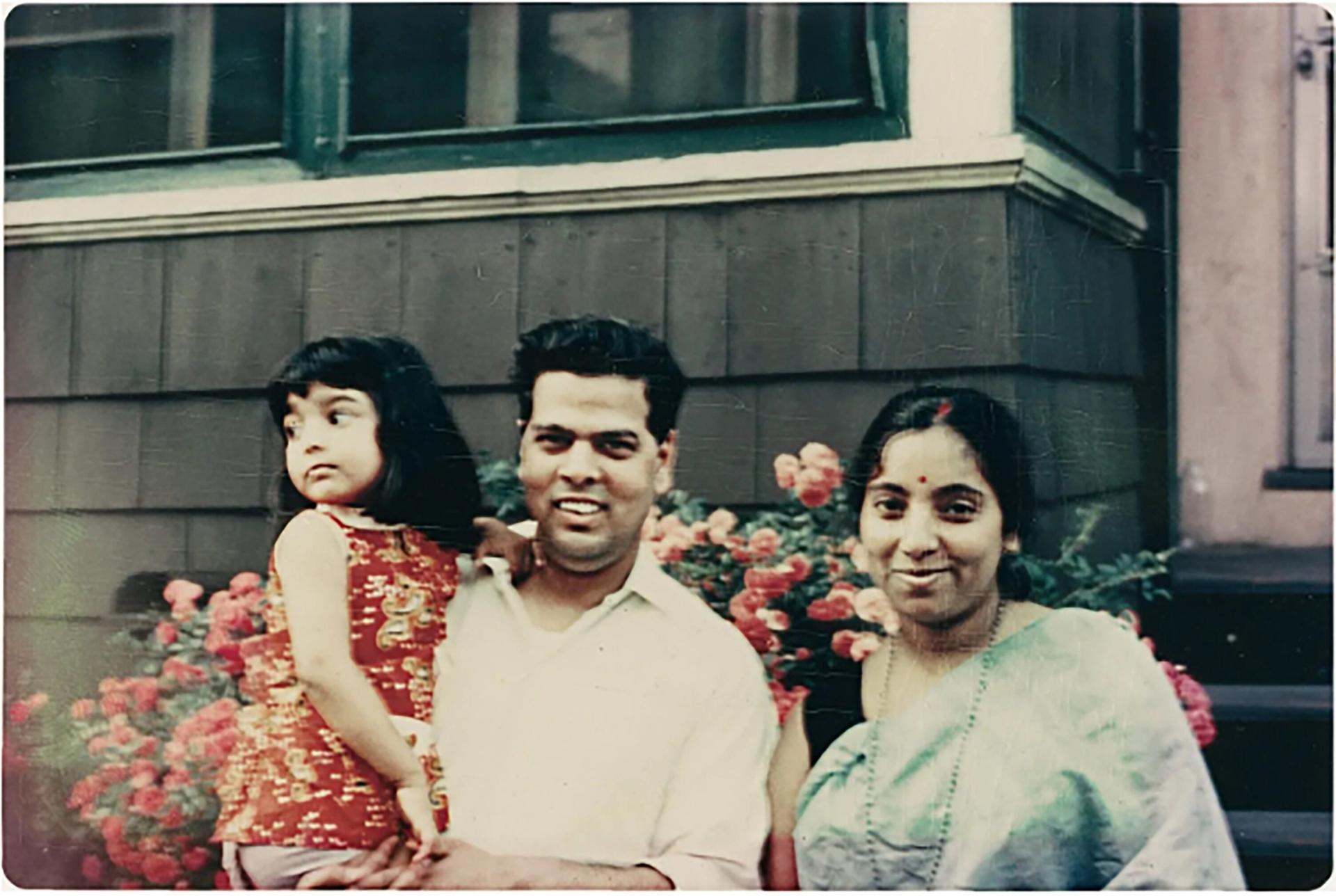 Lahiri, around age 3, with her parents, Amar and Tapati, in Cambridge, Massachusetts, circa 1970. (Courtesy Jhumpa Lahiri)
