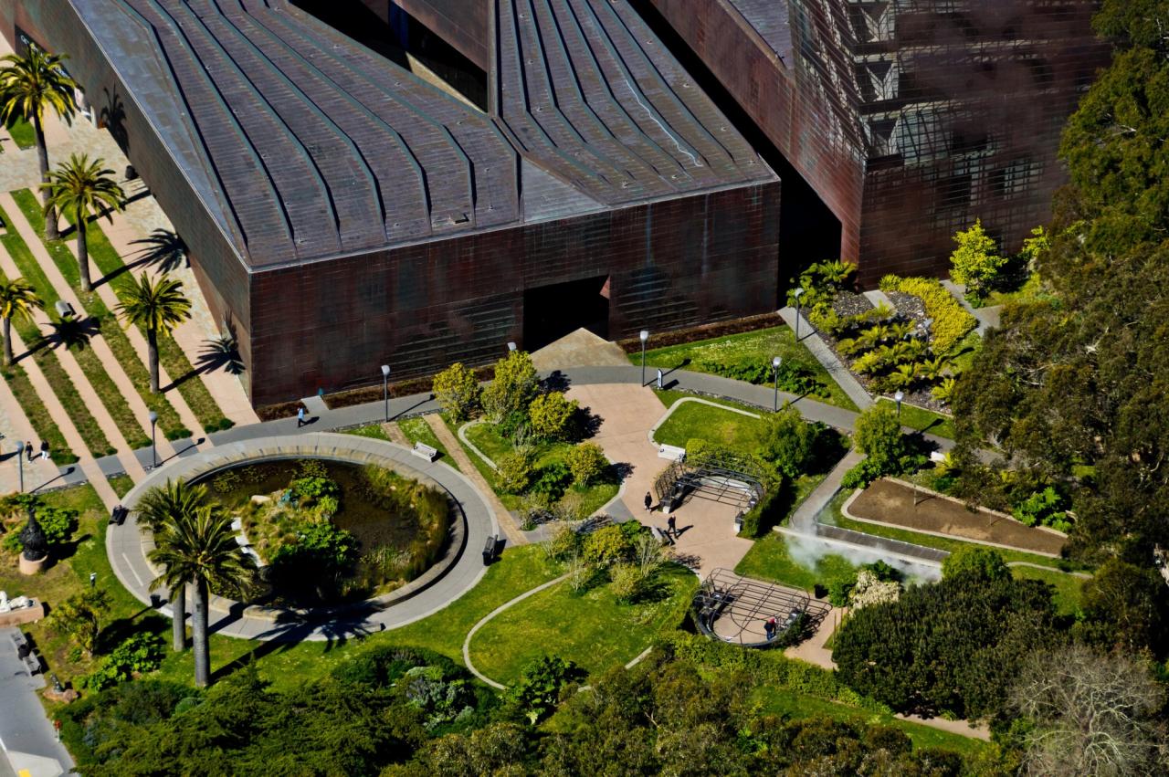 The de Young Museum gardens in Golden Gate Park in San Francisco, designed by Hood Design Studio. (Courtesy Walter Hood)