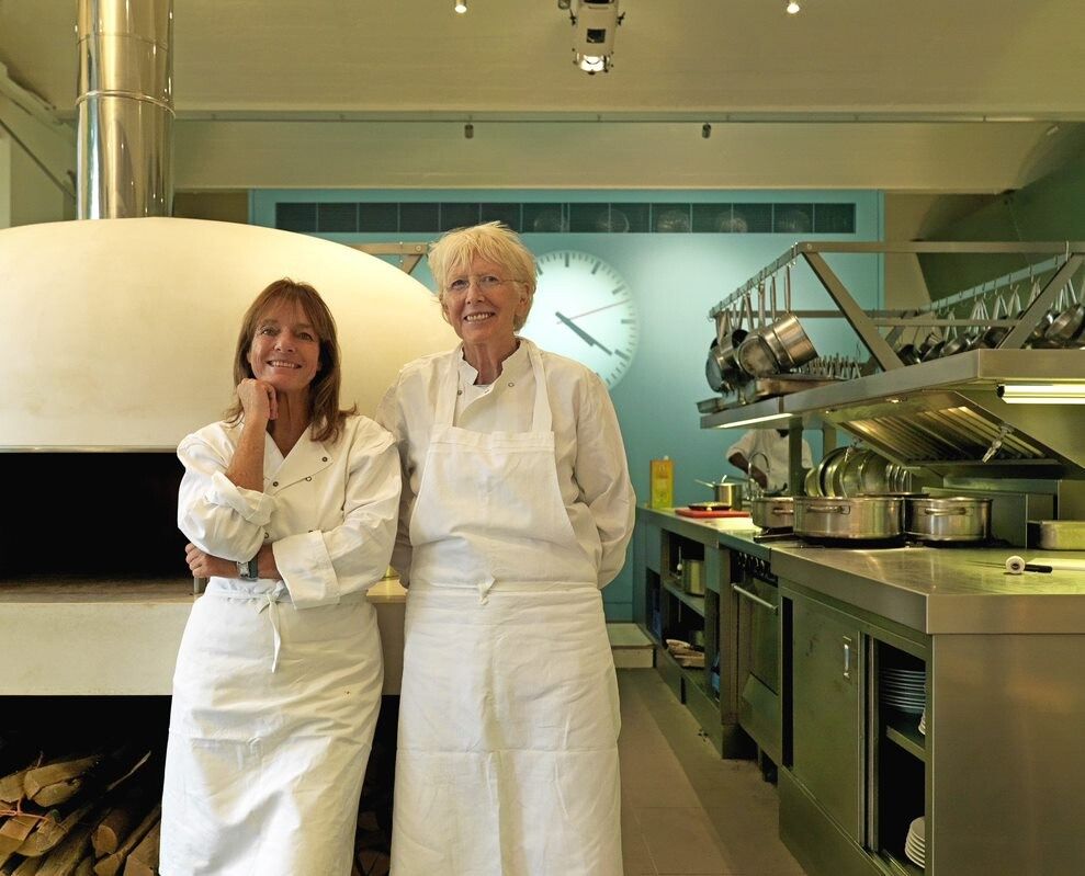 Rogers (left) with Gray in the River Cafe kitchen. (Courtesy The River Cafe)