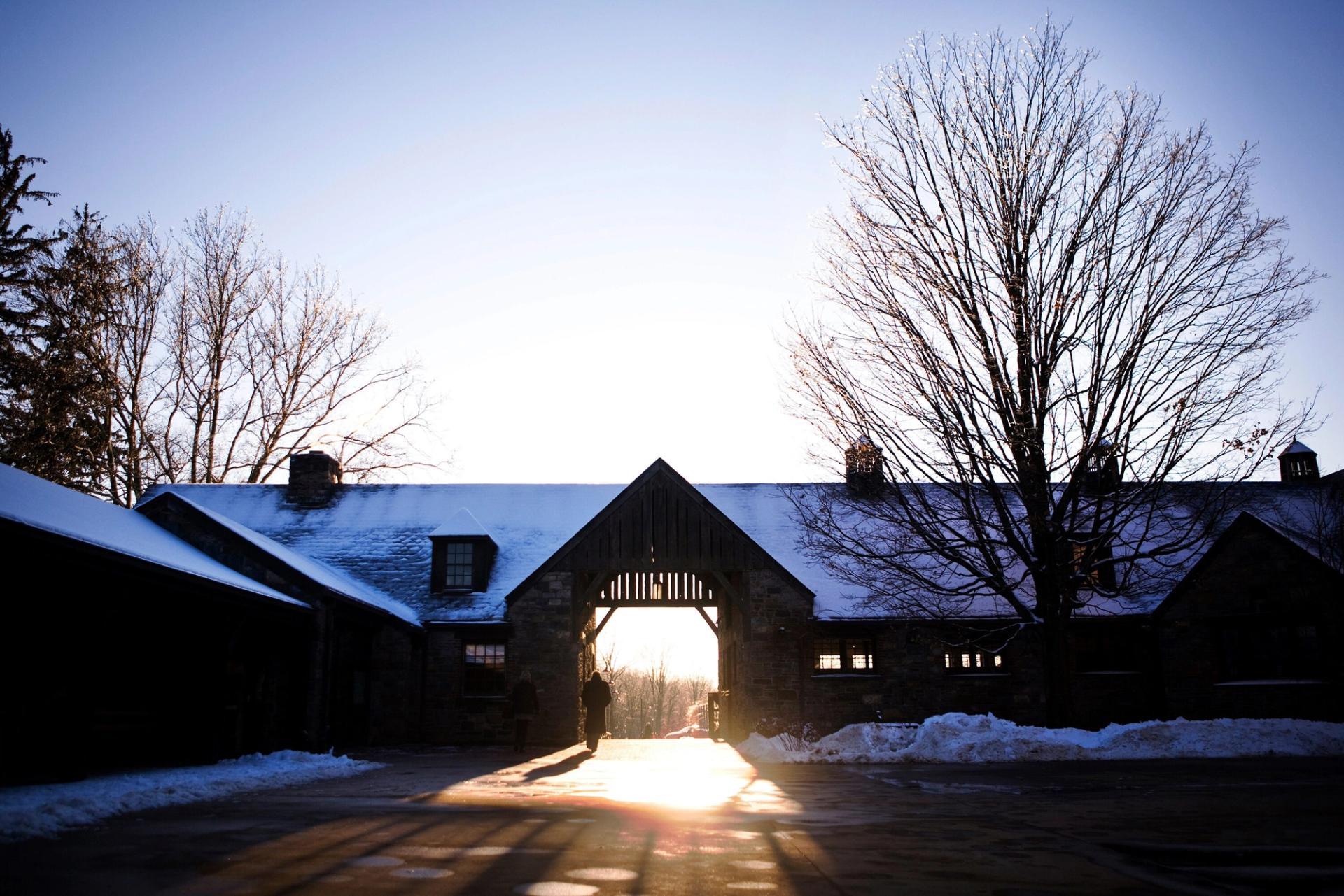 The exterior of Blue Hill at Stone Barns in the wintertime. (Courtesy Blue Hill)