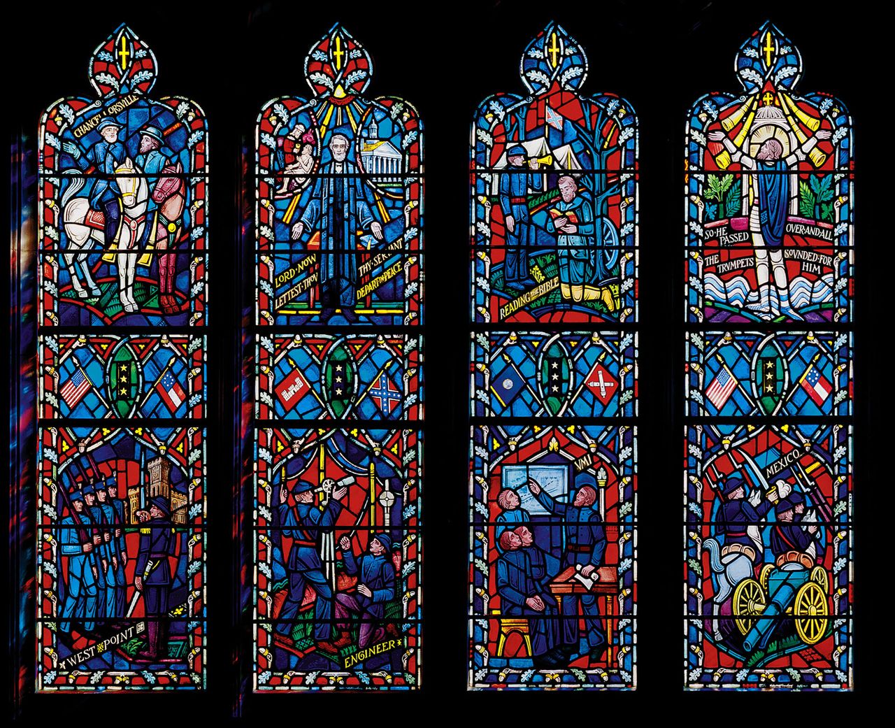 The Washington National Cathedral's former stained glass window commemorating Confederate General Robert E. Lee. (Photo: Colin Winterbottom; Courtesy Washington National Cathedral)