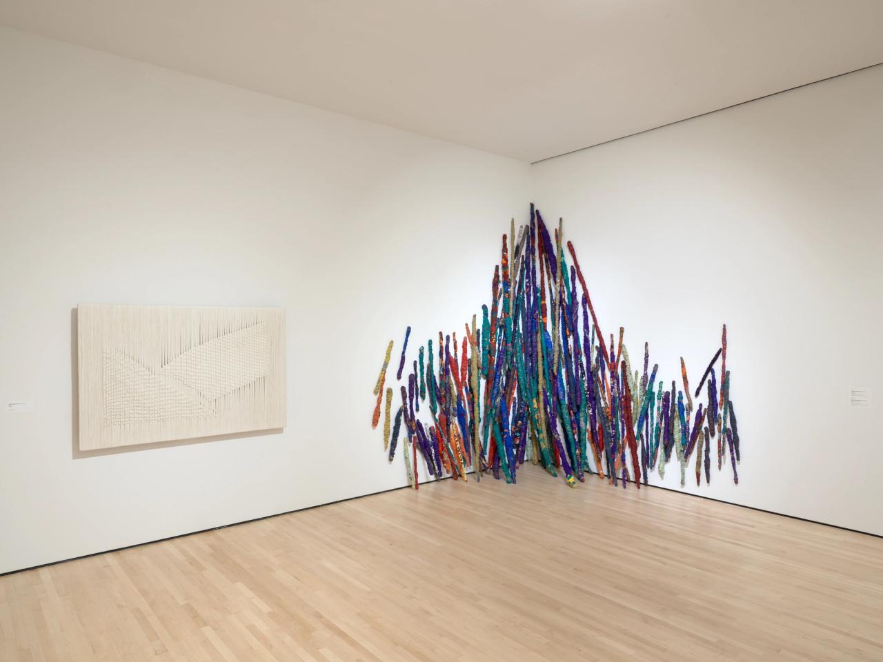 Installation view of “New Work: Sheila Hicks” at the San Francisco Museum of Modern Art in 2026. (Photo: Don Ross/Courtesy SFMOMA)