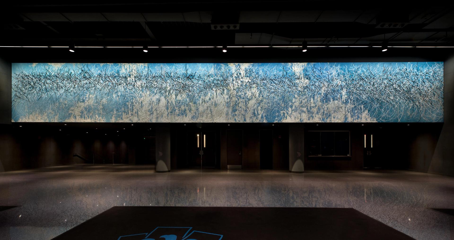 View of Parlá’s mural “A Diary of Brooklyn” (2013) at Barclays Center. (Courtesy the artist)