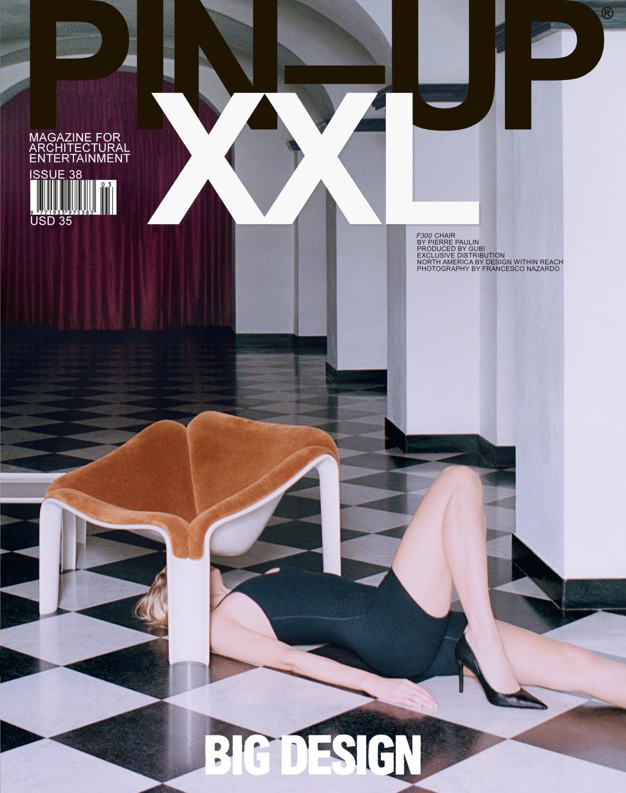 PIN–UP Issue 38: “Big Design” (2025), featuring the F300 Chair by French furniture designer Pierre Paulin, produced by Danish design house Gubi. (Photo: Francesco Nazardo/Courtesy PIN–UP)