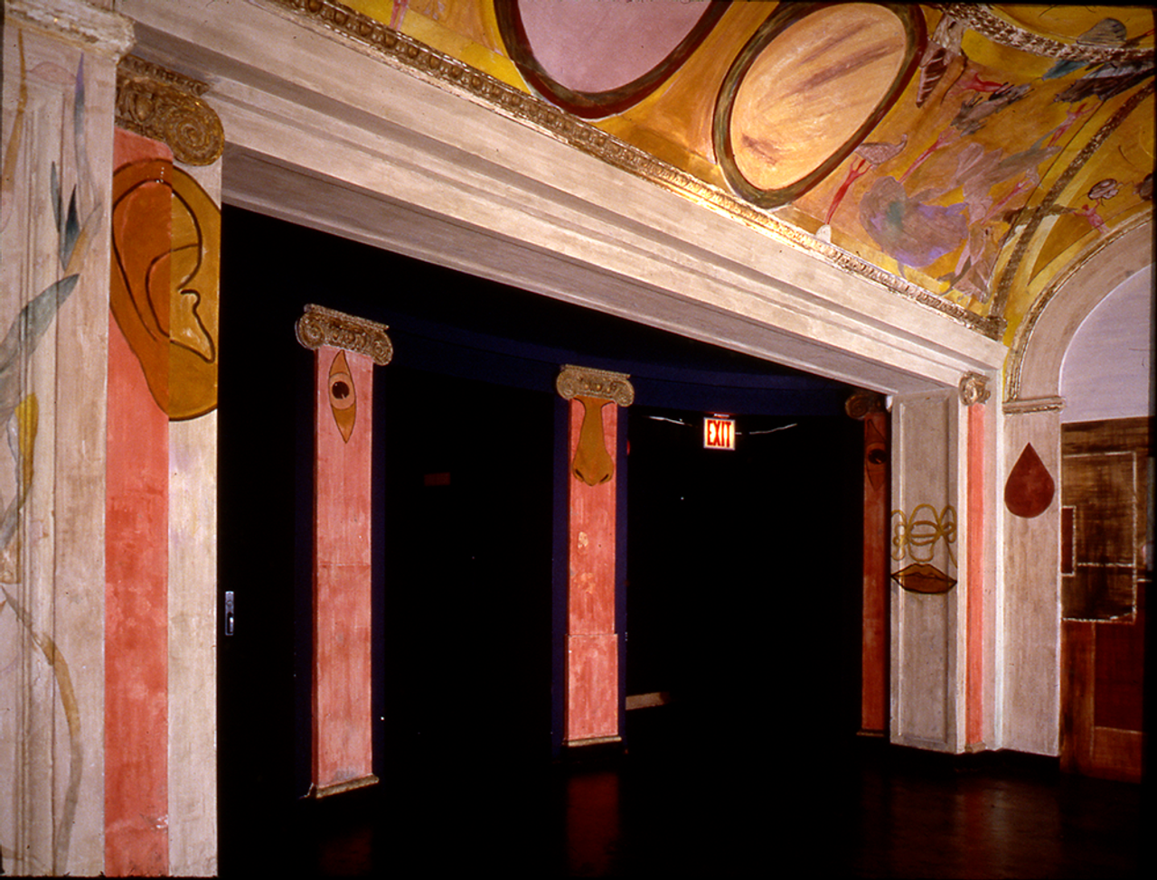 Clemente’s murals at the Palladium nightclub in the 1980s. (Courtesy Francesco Clemente)
