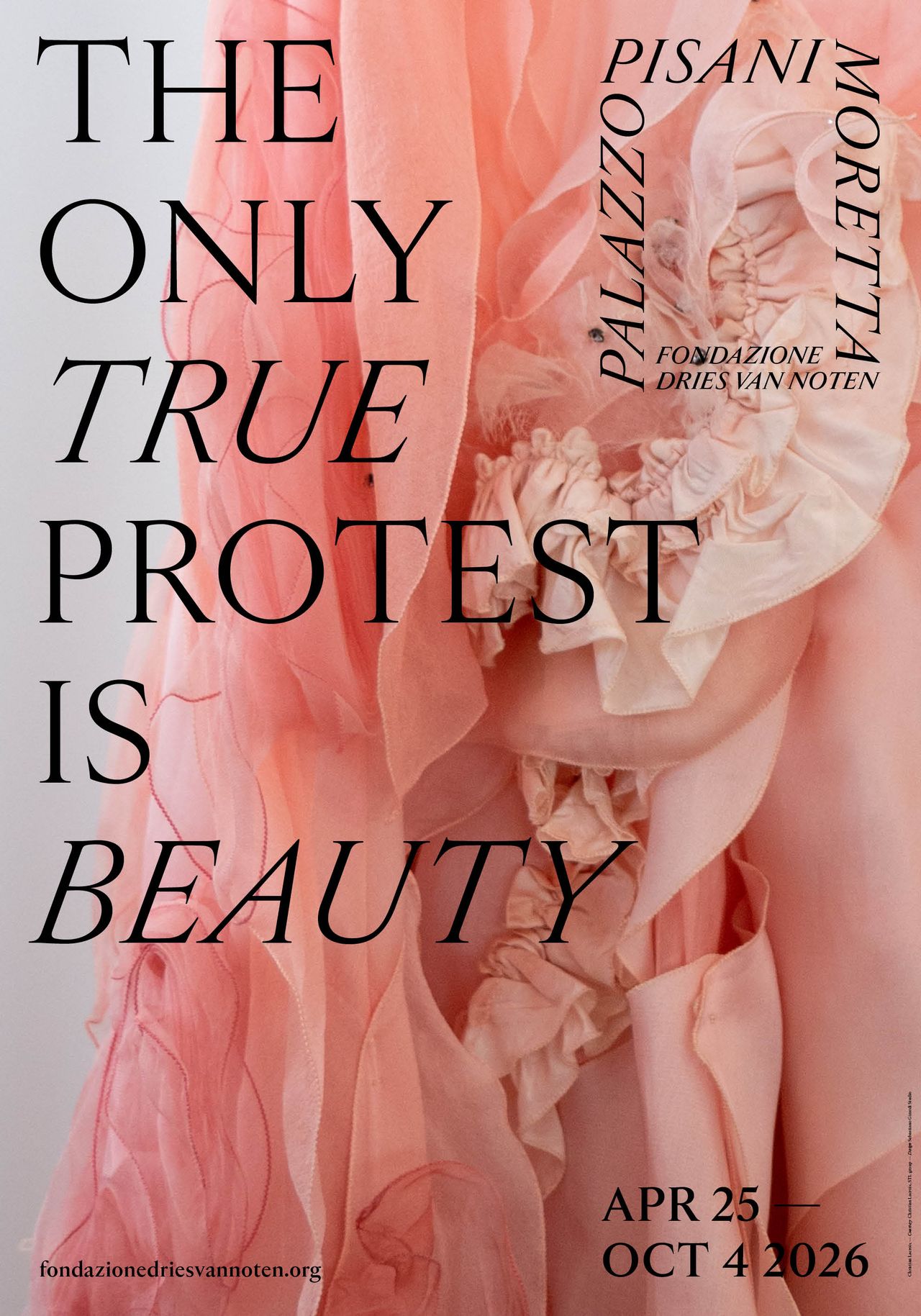 Poster for “The Only True Protest Is Beauty” exhibition. (Courtesy Fondazione Dries Van Noten)