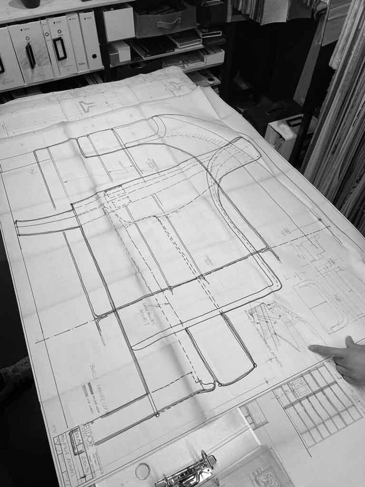 Architectural drawings by Selldorf's father, Herbert. (Courtesy Annabelle Selldorf)