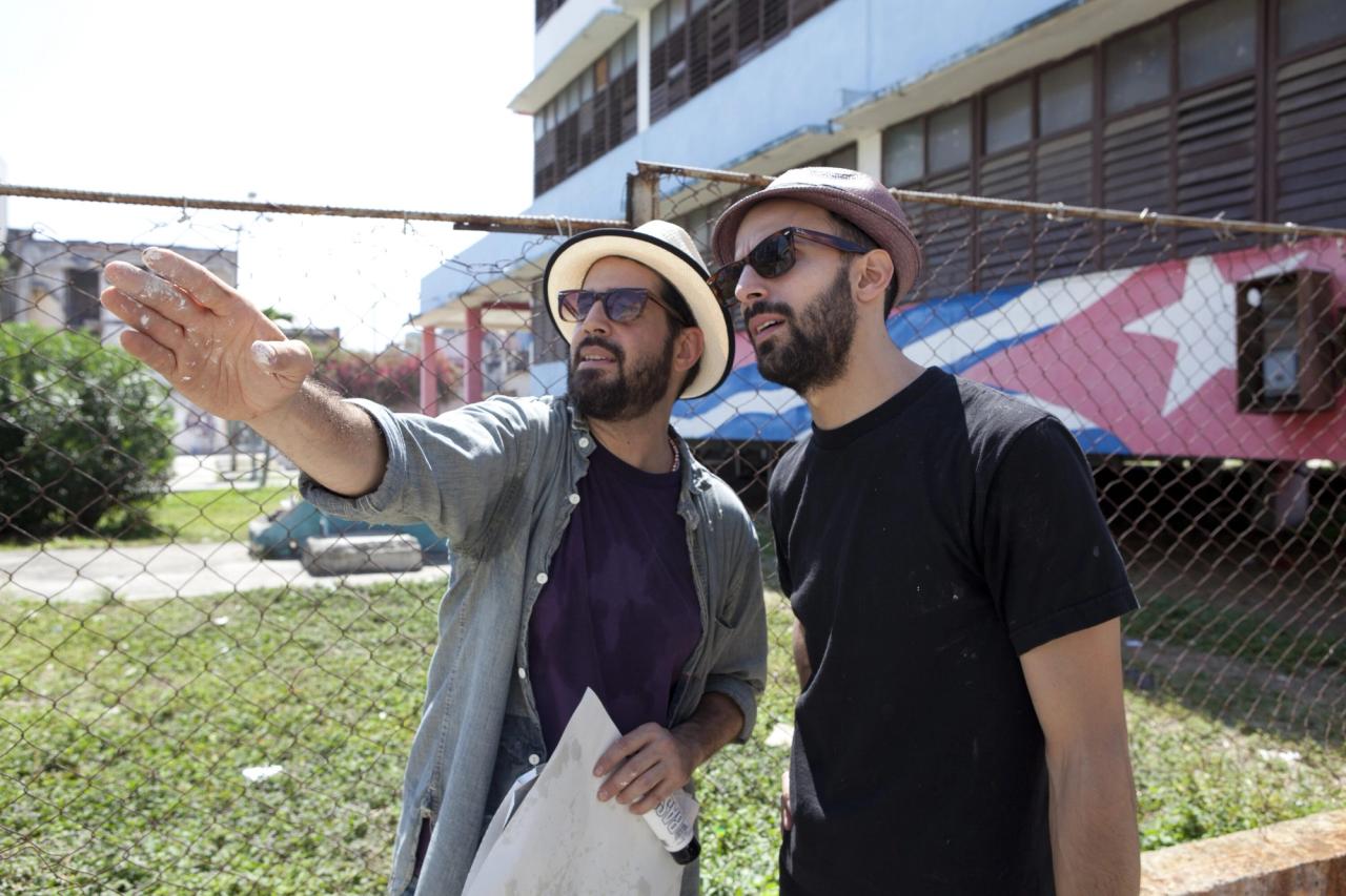 Parlá with his friend, the photographer J.R., in Havana in 2012. (Courtesy José Parlá)