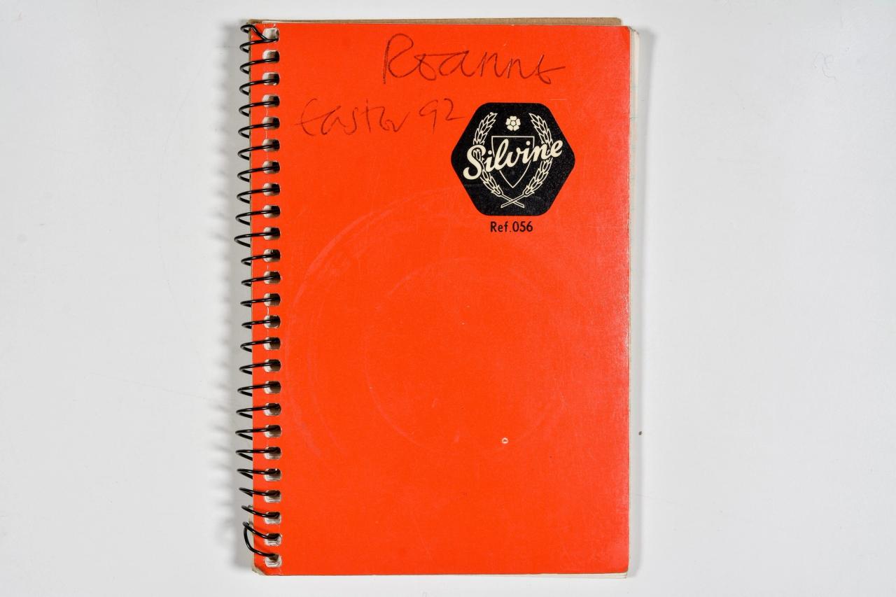 Cover of one of Robinson’s tasting notebooks. (Courtesy Special Collections, UC Davis Library [Robinson (Jancis) Papers on Wine Writing, D-612])