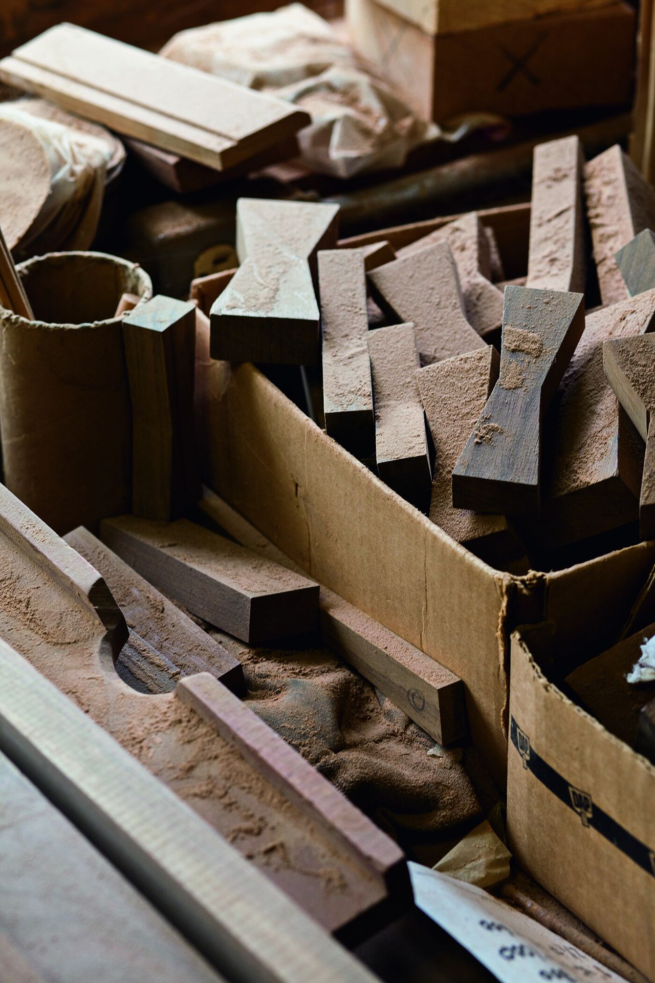 Wood butterflies in the studio at the George Nakashima Woodworkers complex in New Hope, Pennsylvania. (Photo: Martien Mulder. Courtesy George Nakashima Woodworkers)
