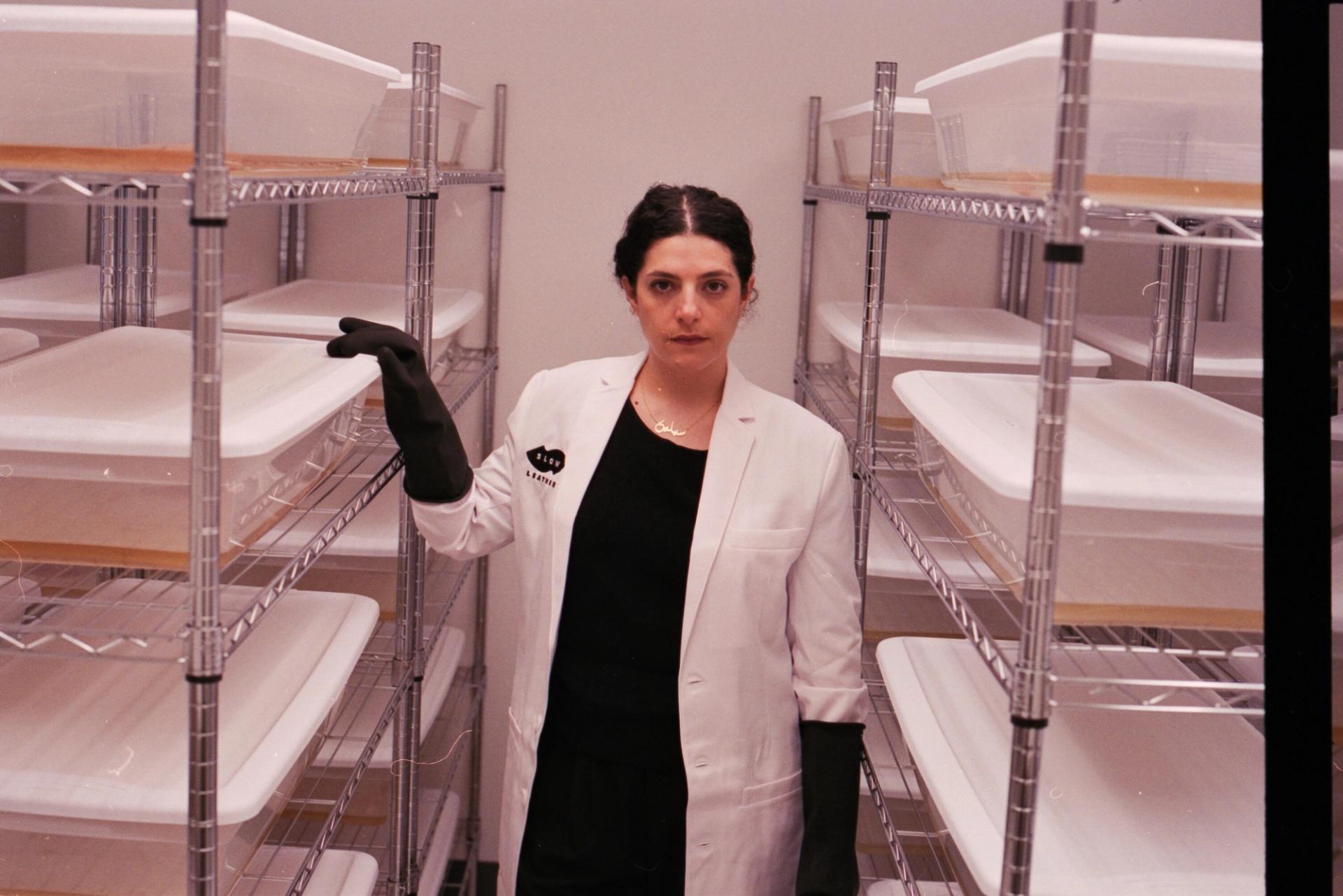 Semaan while developing biofabrics in the Slow Factory Labs. (Courtesy Slow Factory)