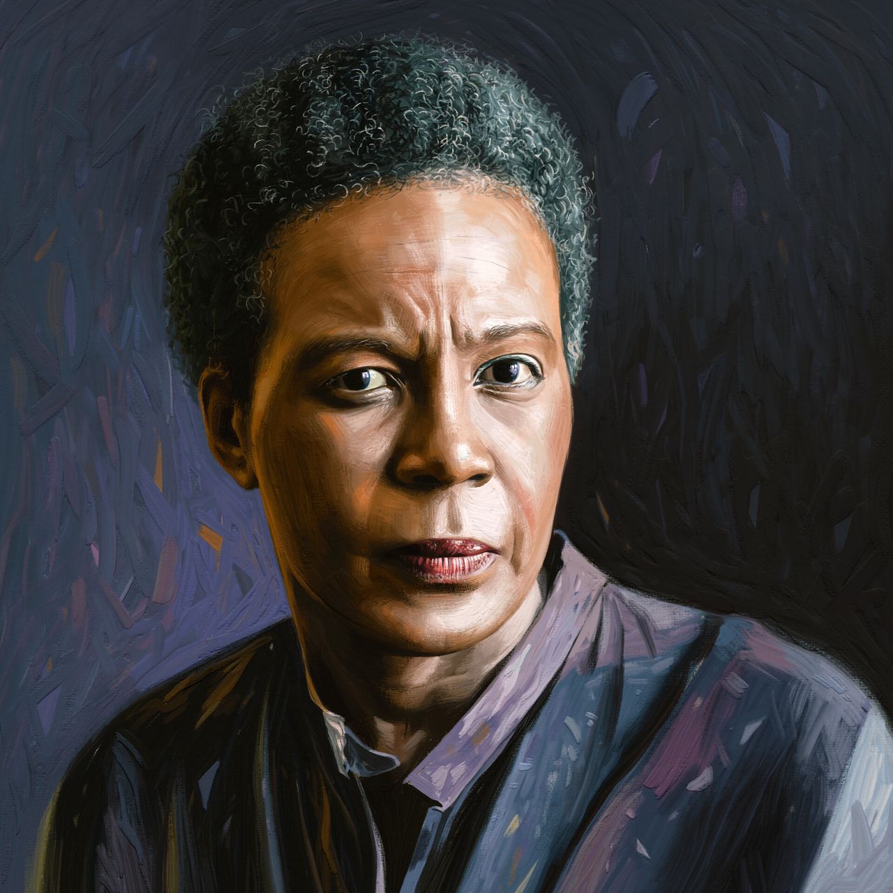 A painting of Rankine by Krishna Bala Shenoi. (Courtesy Claudia Rankine)