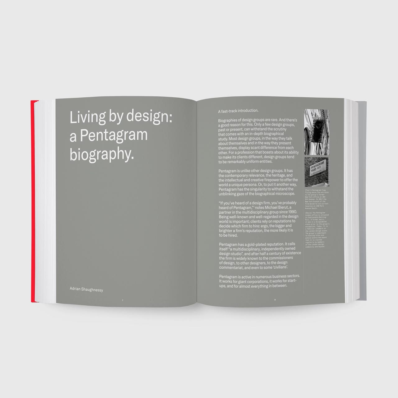 A spread from Pentagram’s forthcoming book, Pentagram: Living by Design (2022). (Courtesy Unit Editions)