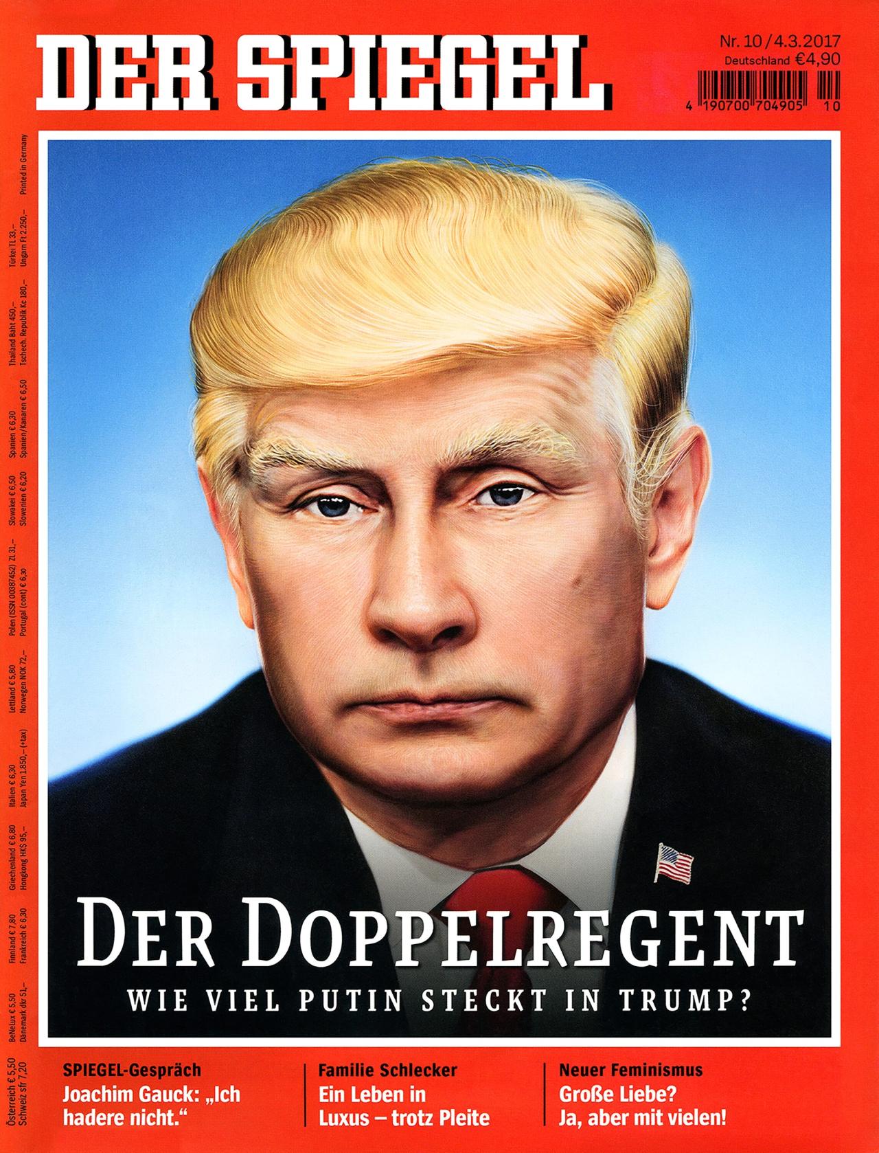 “Der Doppelregent” in Der Spiegel (2018). (© Alfredo Jaar, Courtesy Galerie Lelong & Co. and the artist, New York)