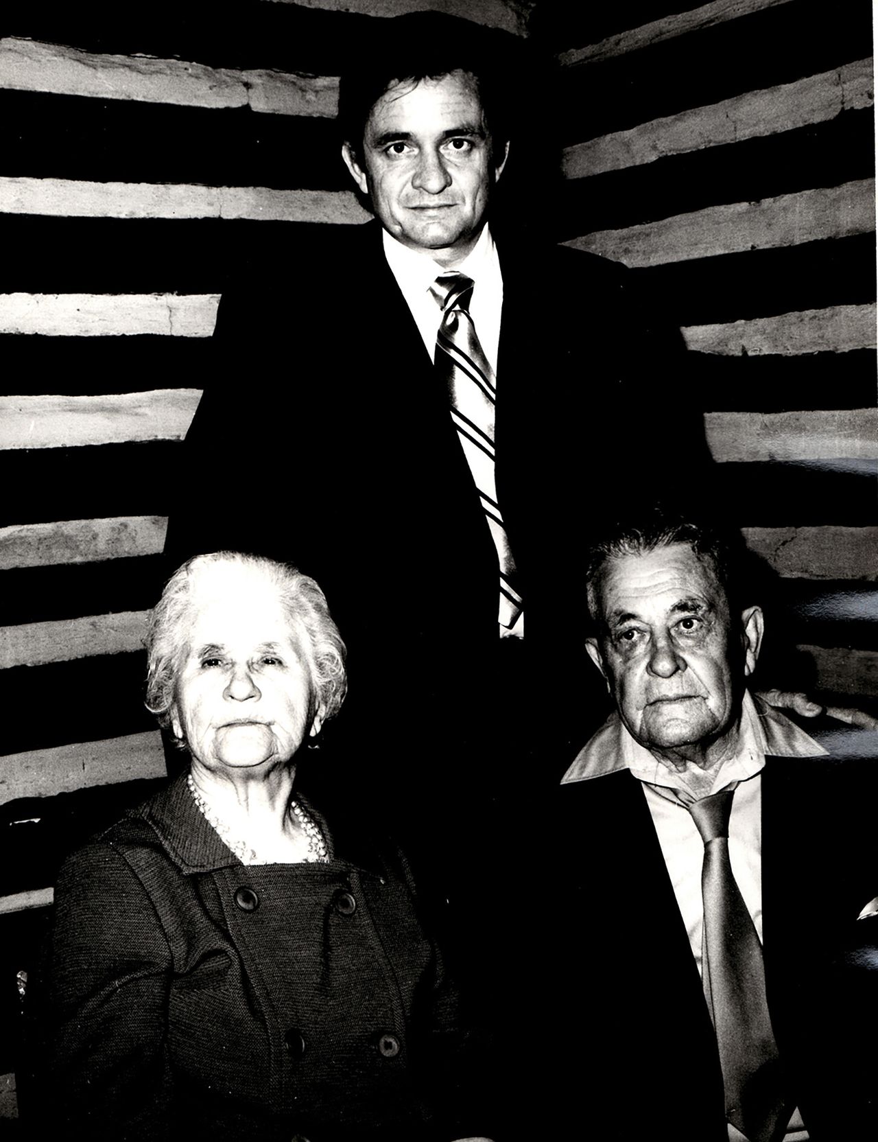 Johnny Cash with his parents.