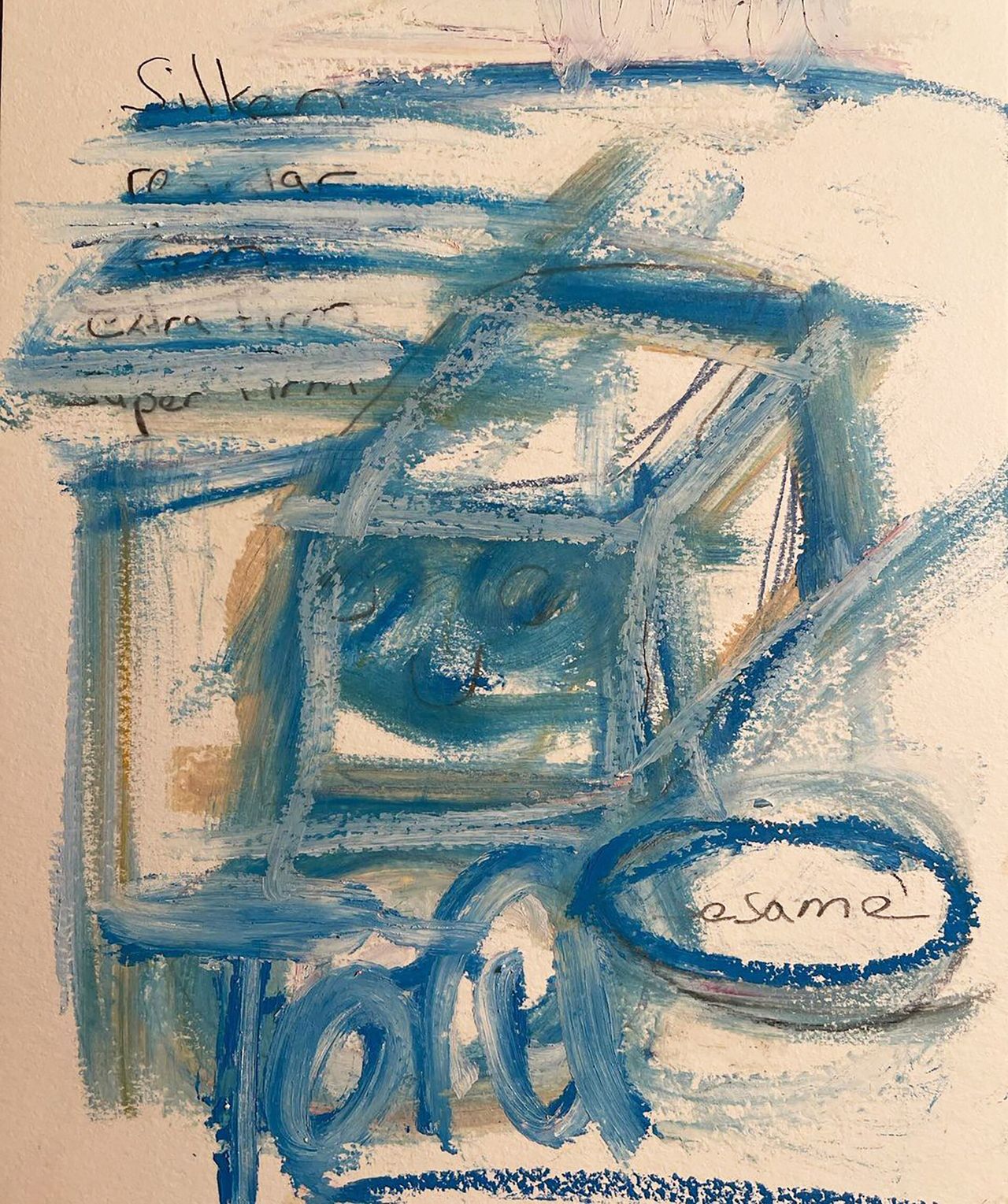 A sketch of tofu by Humm. (Courtesy Daniel Humm)