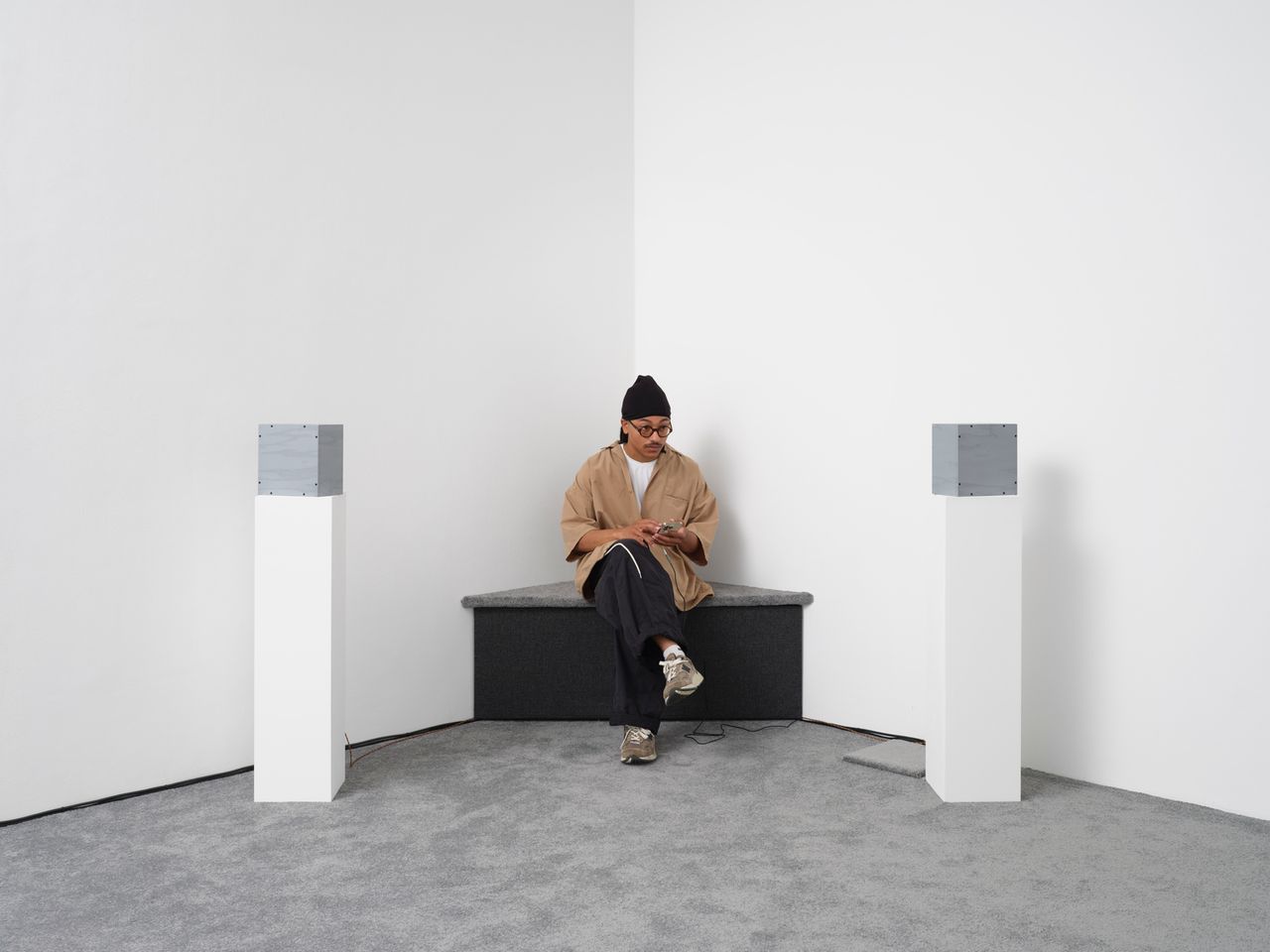 Installation view of Turnbull’s “HiFi Listening Room Dream No.1 and Other Works” shown at Lisson Gallery in London in August 2023. (Copyright Devon Turnbull/Courtesy Lisson Gallery)