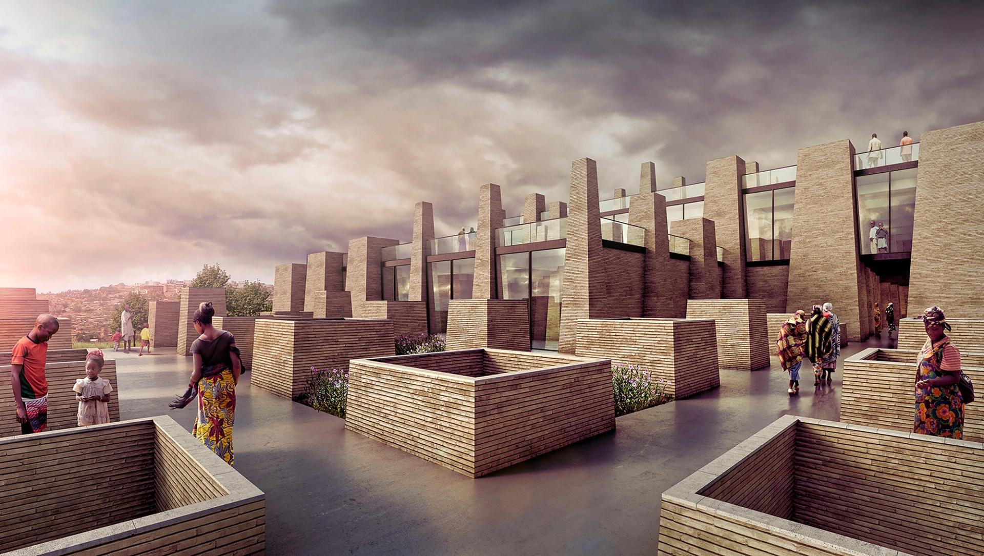 A rendering of MASS Design Group’s planned addition to the Kigali Genocide Memorial. (Courtesy MASS Design Group)