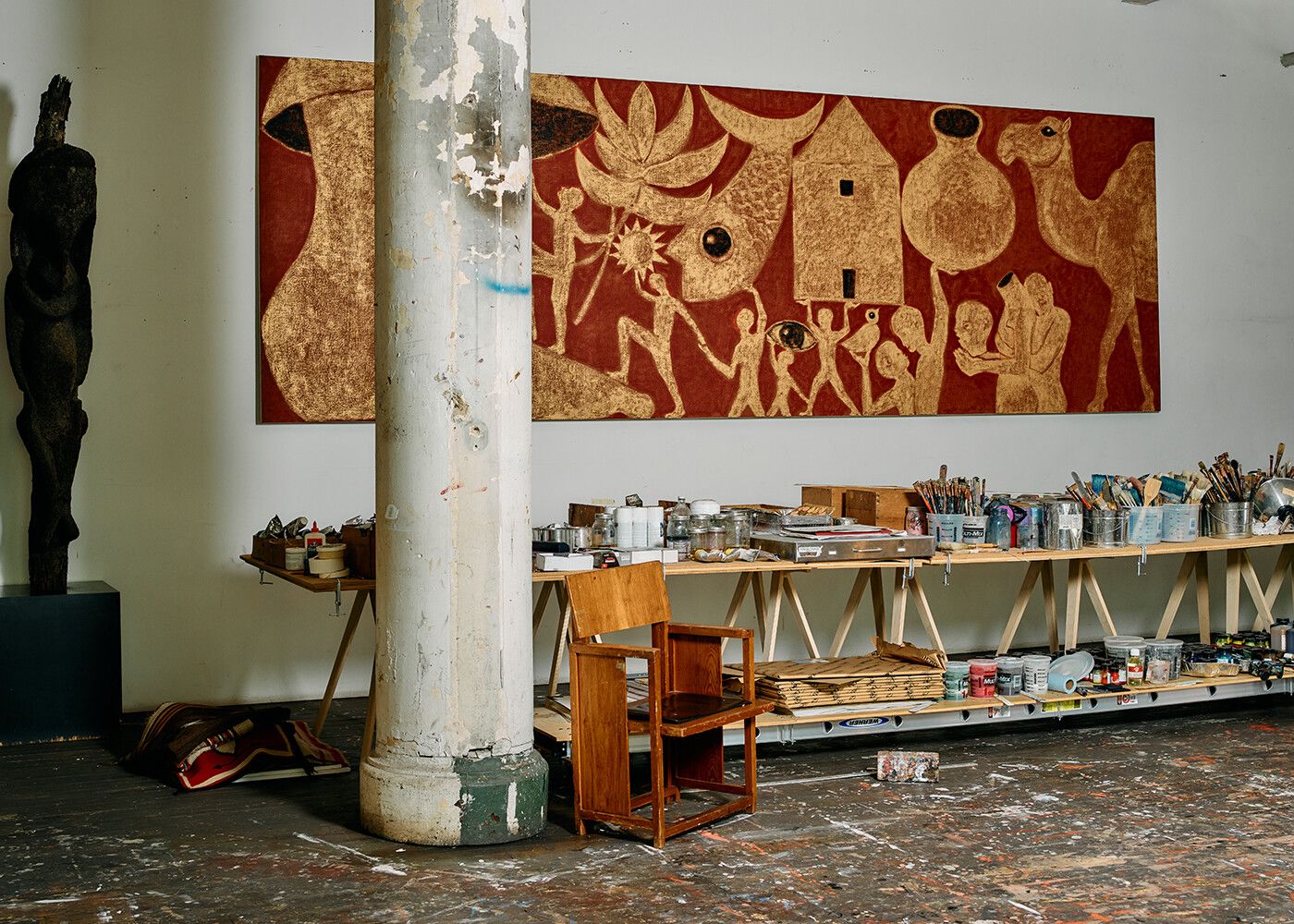 A painting for Clemente Bar, as seen in Clemente’s studio. (Photo: Ye Fan. Courtesy Francesco Clemente)