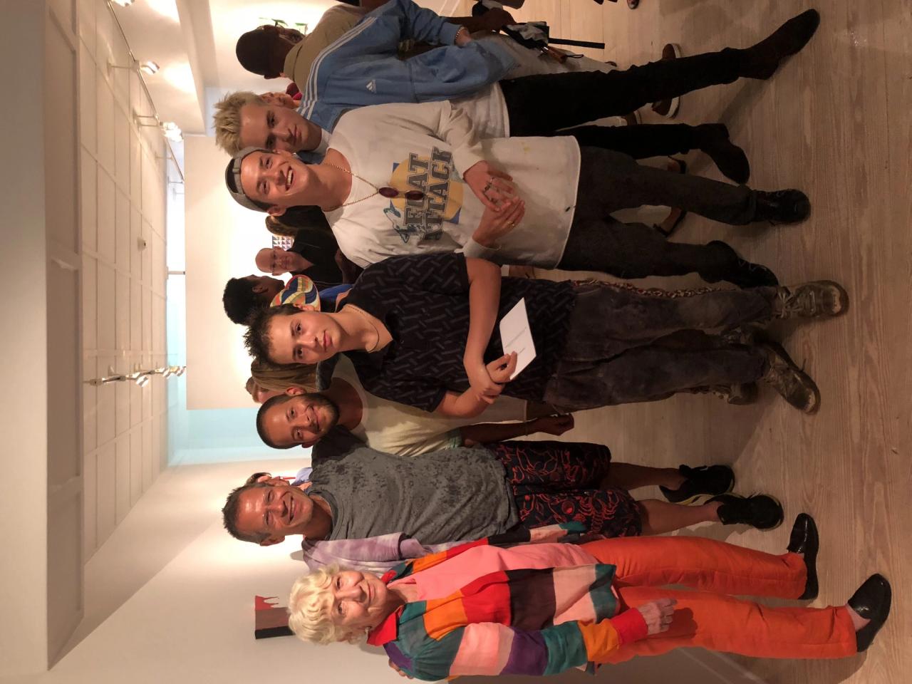 Schachter with his children and their friends at the opening of his 2012 exhibition “Friends & Family.” (Courtesy Kenny Schachter)