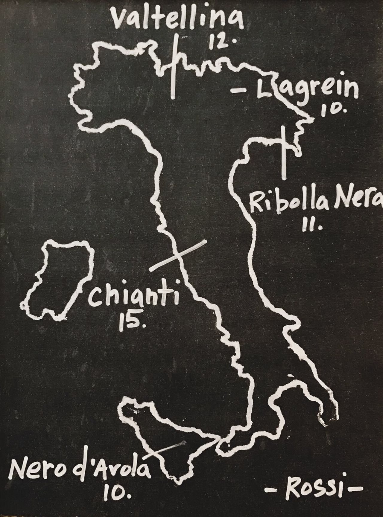 A map of Italy at Bar Pisellino. (Courtesy Rita Sodi)