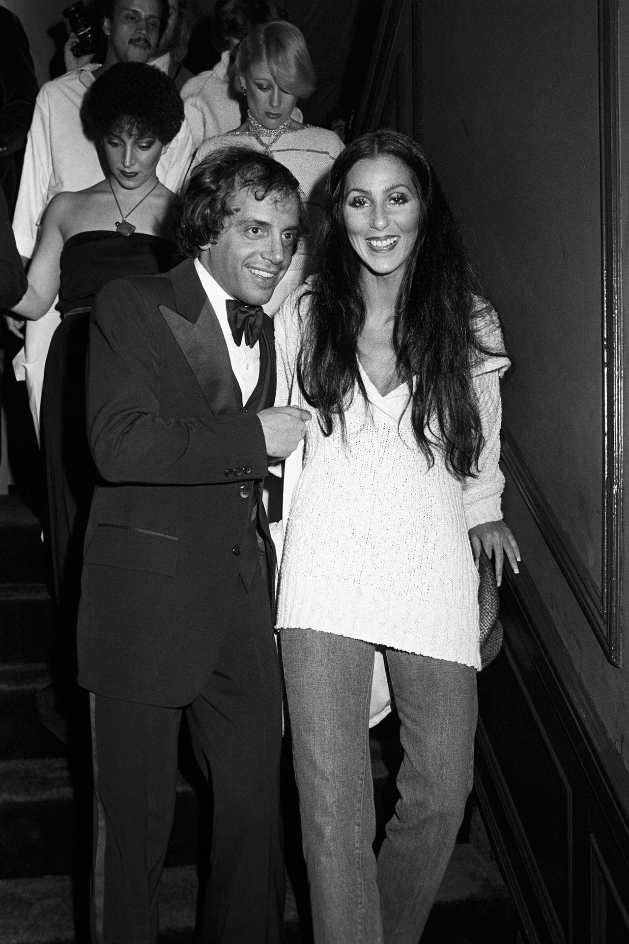 Steve Rubell (left) and Cher (right) at Studio 54. (Courtesy Ian Schrager Studio)
