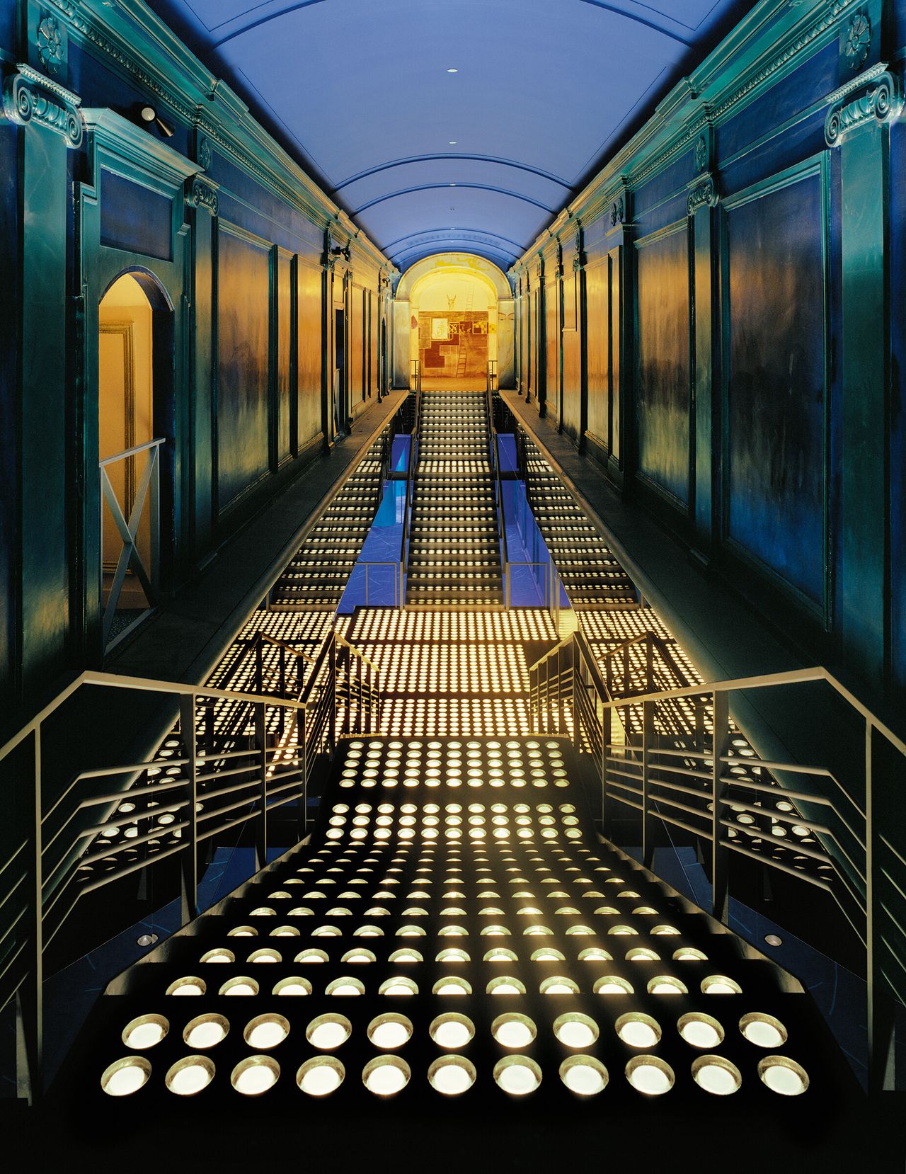Interior view of the former Palladium nightclub (1985) in New York City, designed by Arata Isozaki. (Courtesy Ian Schrager Company)