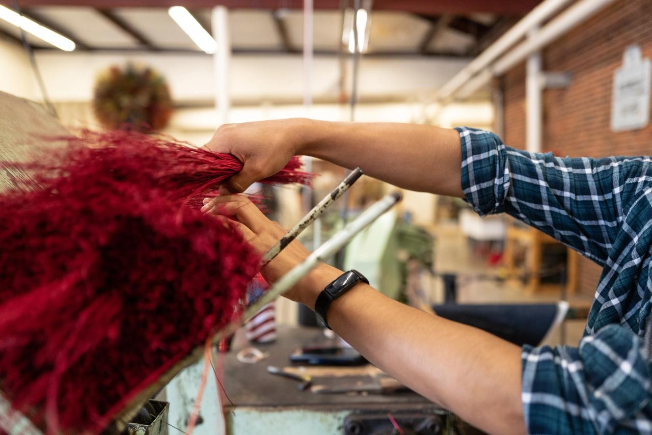 The broom workshop at Berea College. (Photo: Justin Skeens. Courtesy Berea College)
