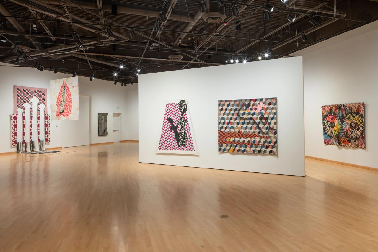 Installation view of “Sanford Biggers: Codeswitch” (2021) at the California African American Museum. (Photo: Elon Schoenholz. Courtesy CAAM)