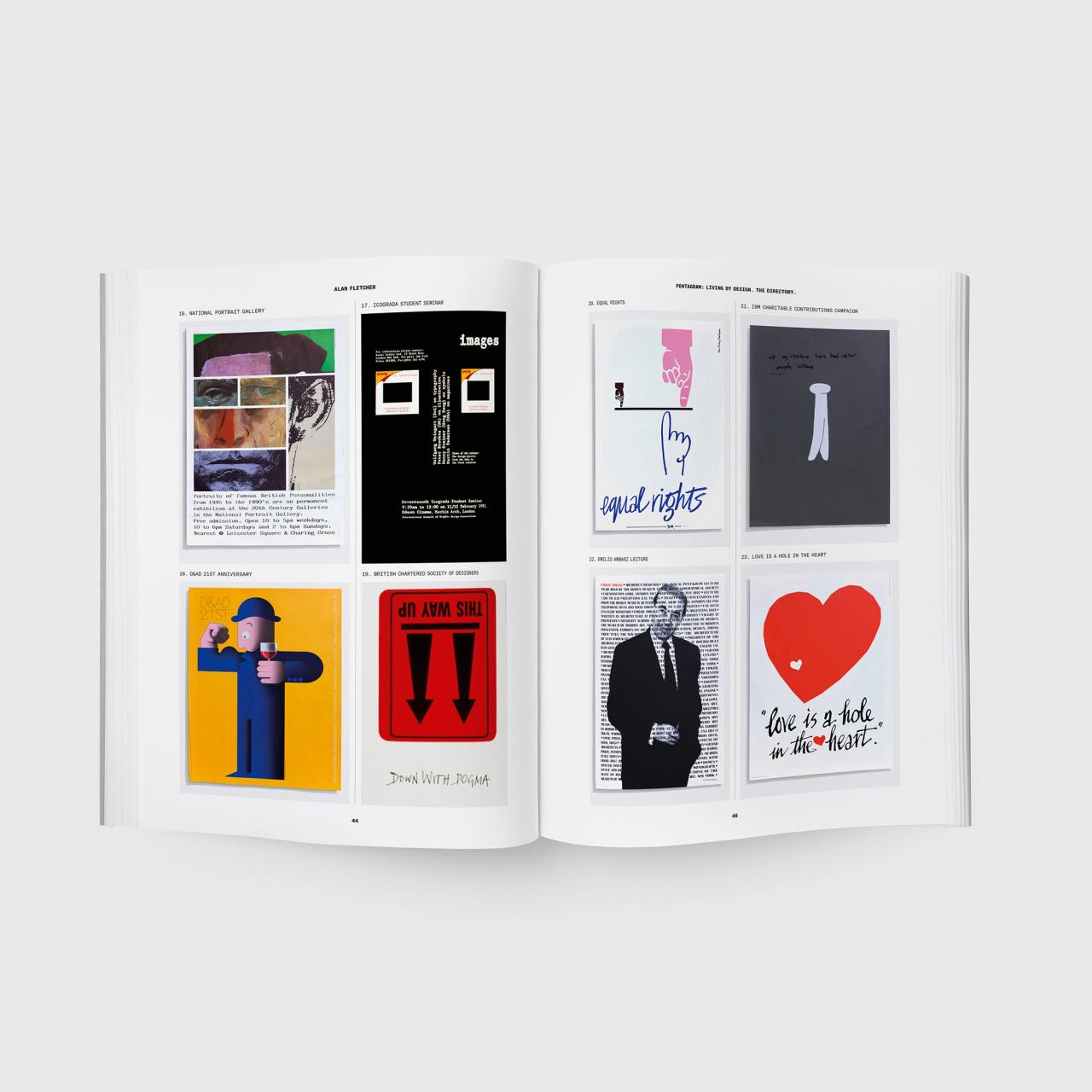 A spread from Pentagram’s forthcoming book, Pentagram: Living by Design (2022). (Courtesy Unit Editions)