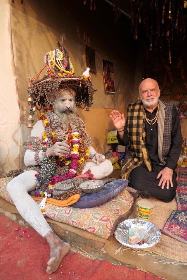 Clemente in India during the 2019 Kumbh Mela pilgrimage. (Courtesy Francesco Clemente)