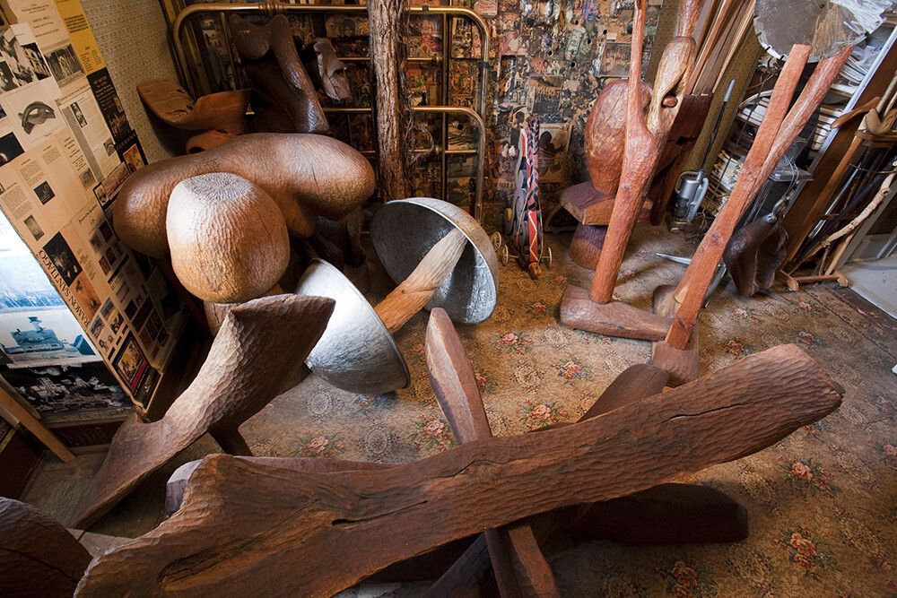 Some of Mosley’s works in his studio. (Courtesy the artist and Karma gallery)