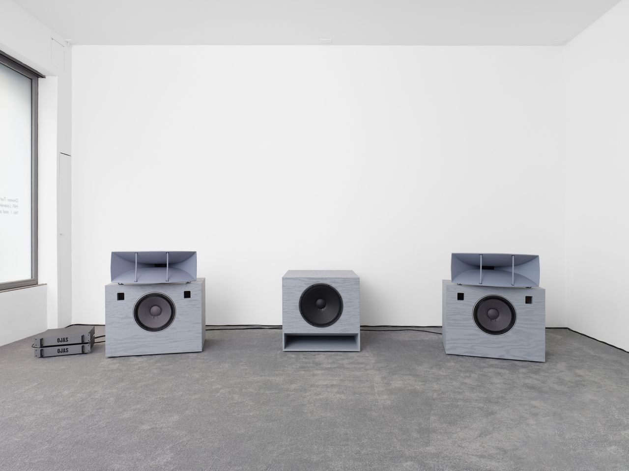 Installation view of Turnbull’s “HiFi Listening Room Dream No.1 and Other Works” shown at Lisson Gallery in London in August 2023. (Copyright Devon Turnbull/Courtesy Lisson Gallery)
