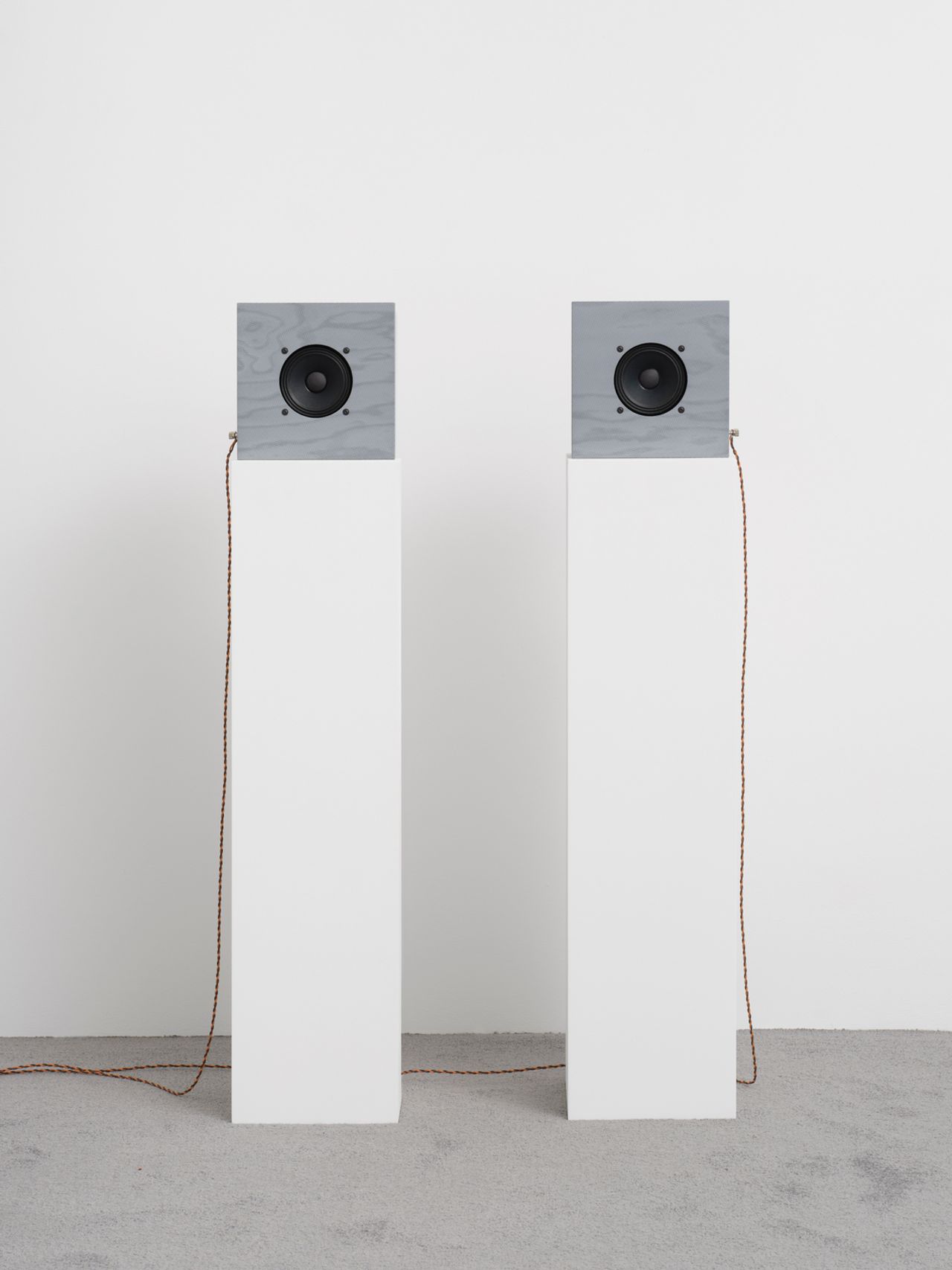 Turnbull’s “Klipsch 2.1 Prototype” (2023), an edition of three speaker cabinets shown as part of “HiFi Listening Room Dream No.1 and Other Works” at Lisson Gallery in London in August 2023. (Copyright Devon Turnbull/Courtesy Lisson Gallery)