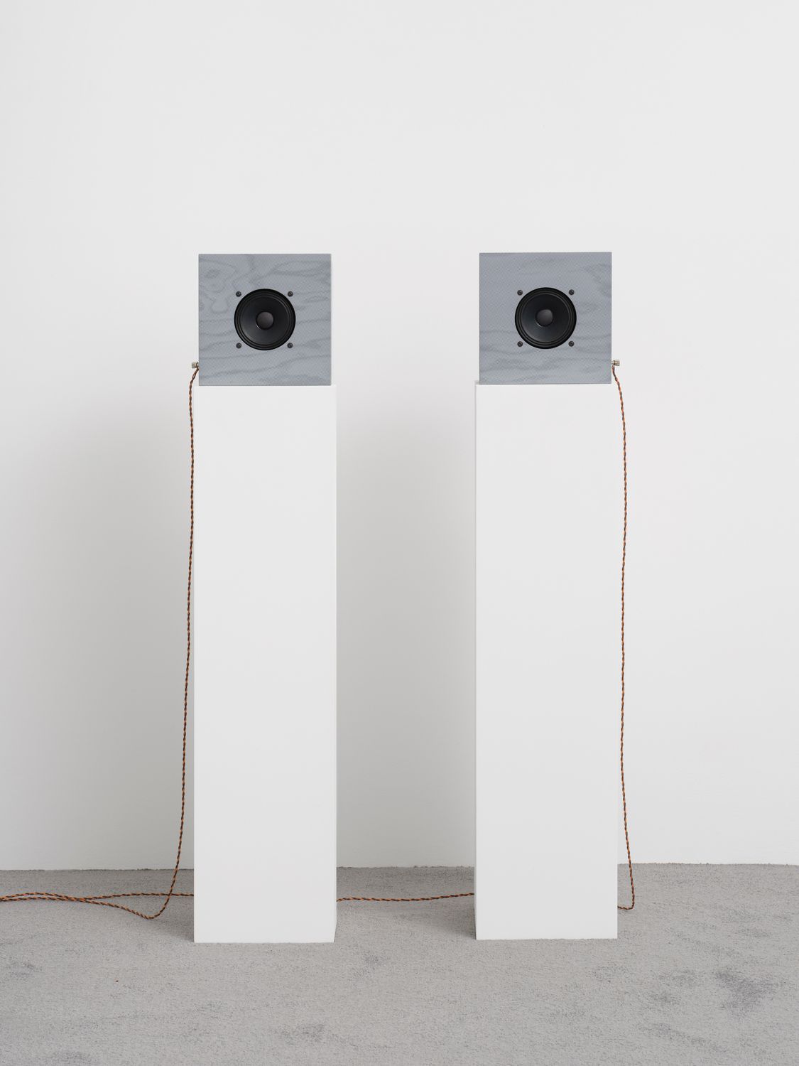 Turnbull’s “Klipsch 2.1 Prototype” (2023), an edition of three speaker cabinets shown as part of “HiFi Listening Room Dream No.1 and Other Works” at Lisson Gallery in London in August 2023. (Copyright Devon Turnbull/Courtesy Lisson Gallery)