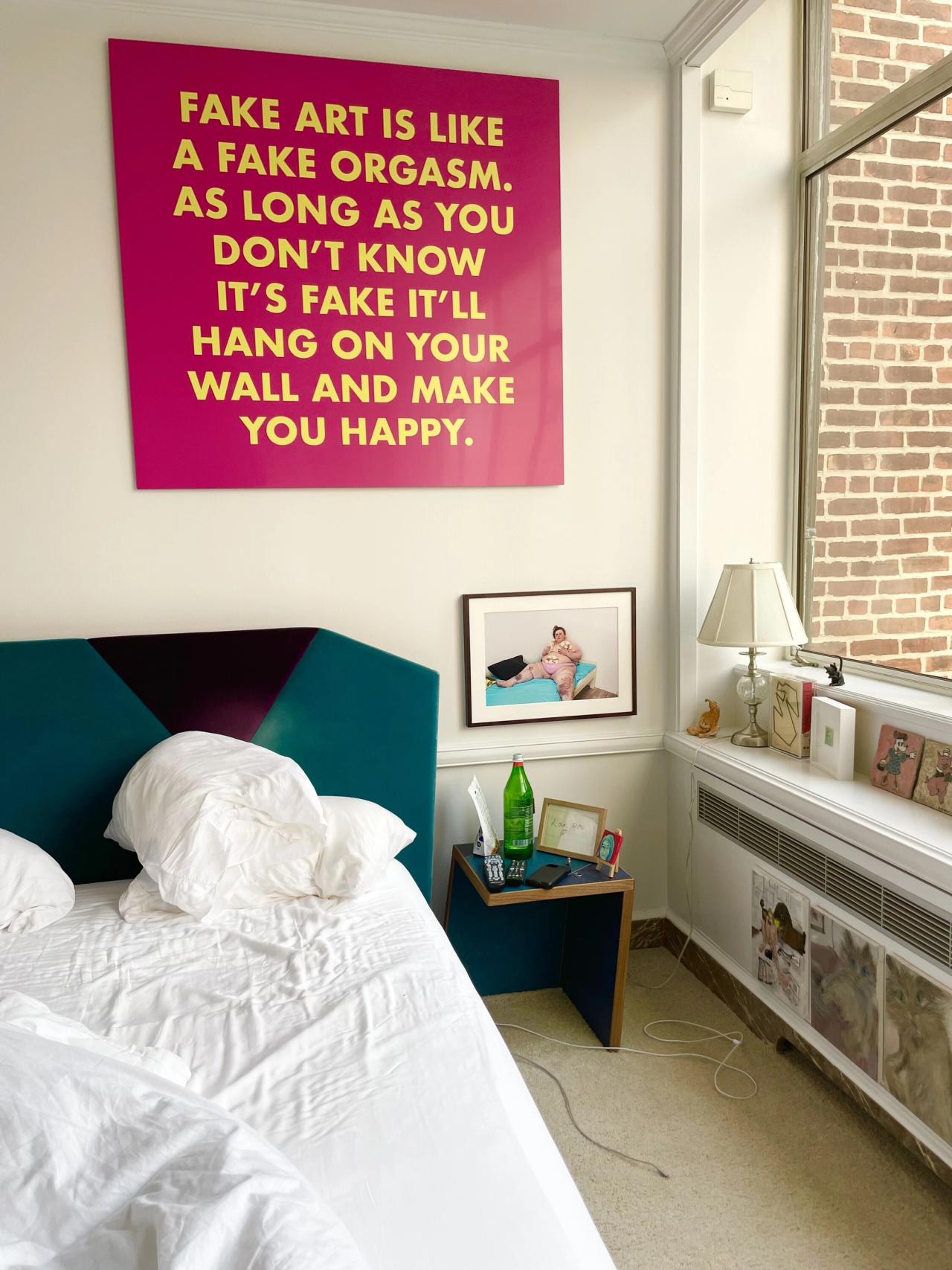 An artwork in Schachter’s bedroom. (Courtesy Kenny Schachter)