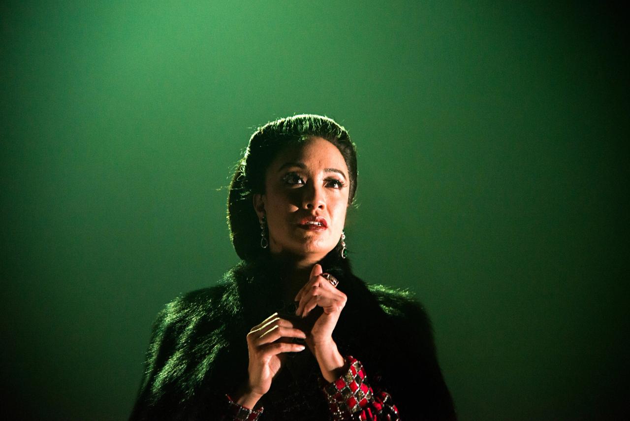 Jaygee Macapugay (Imelda Marcos) in Seattle Rep’s production of Here Lies Love (2017). (Photo: Navid Baraty)
