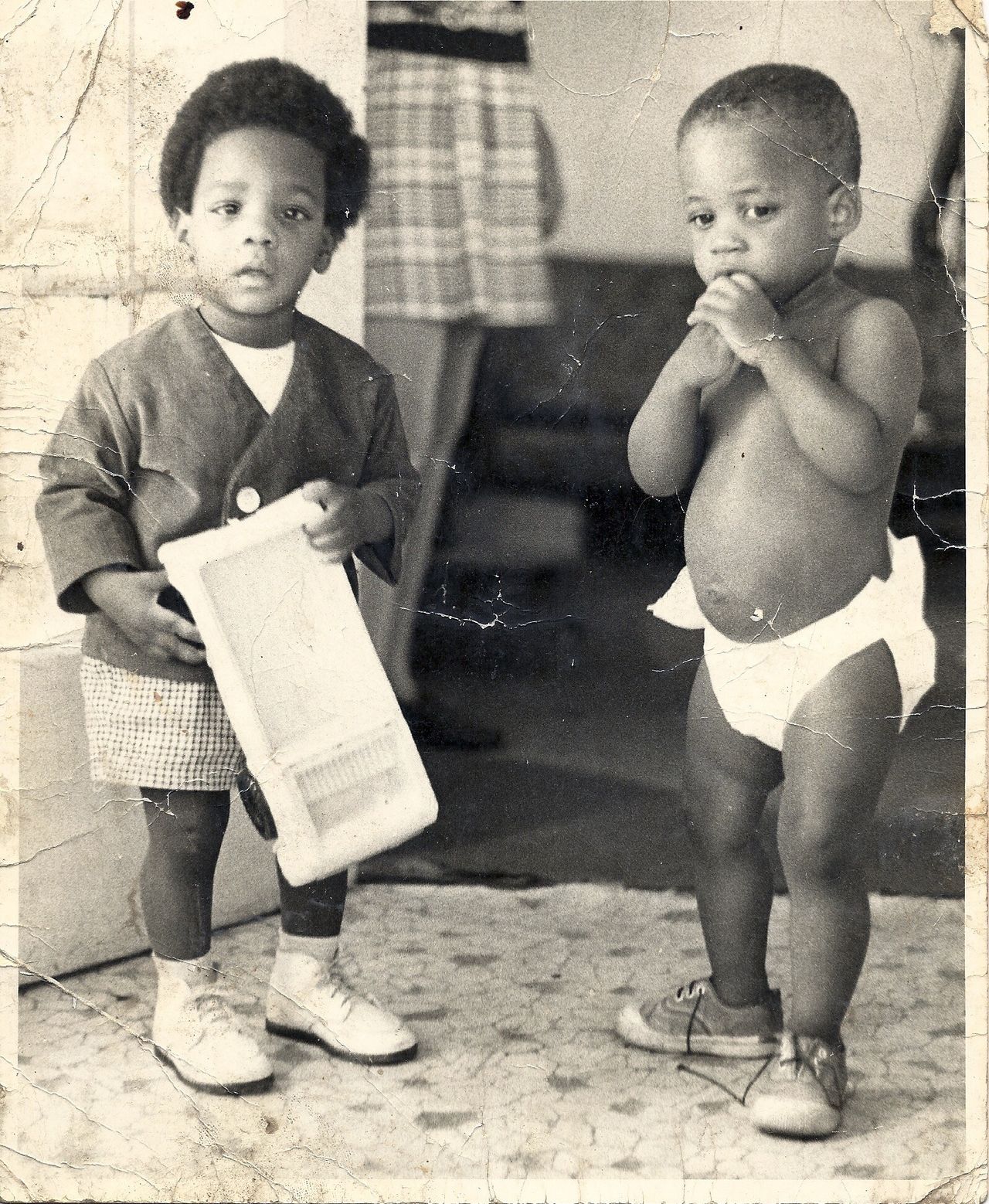 Cobb (left) with a friend during his early childhood. (Courtesy Jelani Cobb)