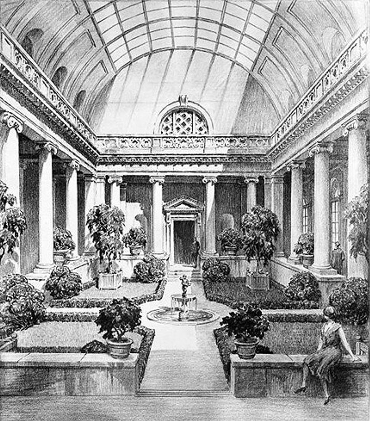 John Russell Pope’s design for the Garden Court at the Frick Collection, 1933. (Courtesy The Frick Collection)