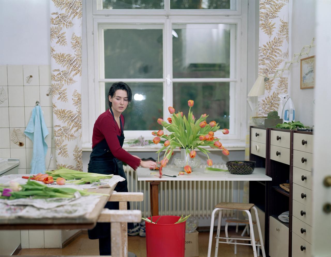 “The Tulips” (2001), a photo in Barney’s series “The Europeans.” (Courtesy the artist and Kasmin, New York)