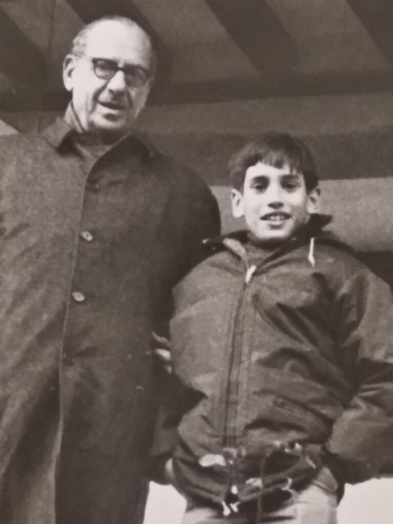 Broza at age 12 with his grandfather in Spain. (Courtesy David Broza)