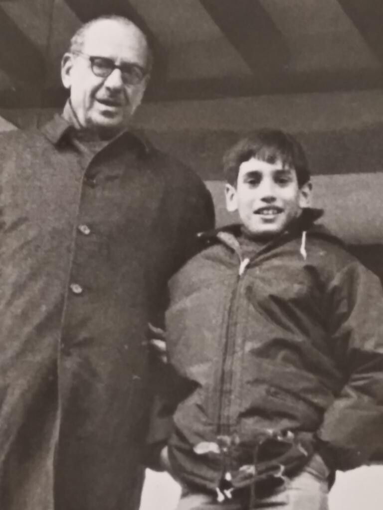 Broza at age 12 with his grandfather in Spain. (Courtesy David Broza)