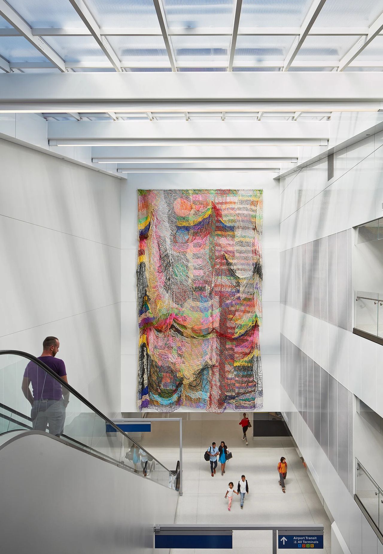 Cave’s installation “Palimpsest” (2019) at Chicago O'Hare International Airport. (Courtesy CODAworx)