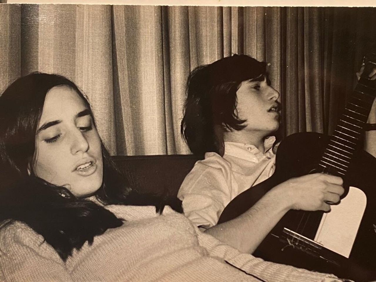 Broza at age 16 with his sister, Talia, in Madrid. (Courtesy David Broza)