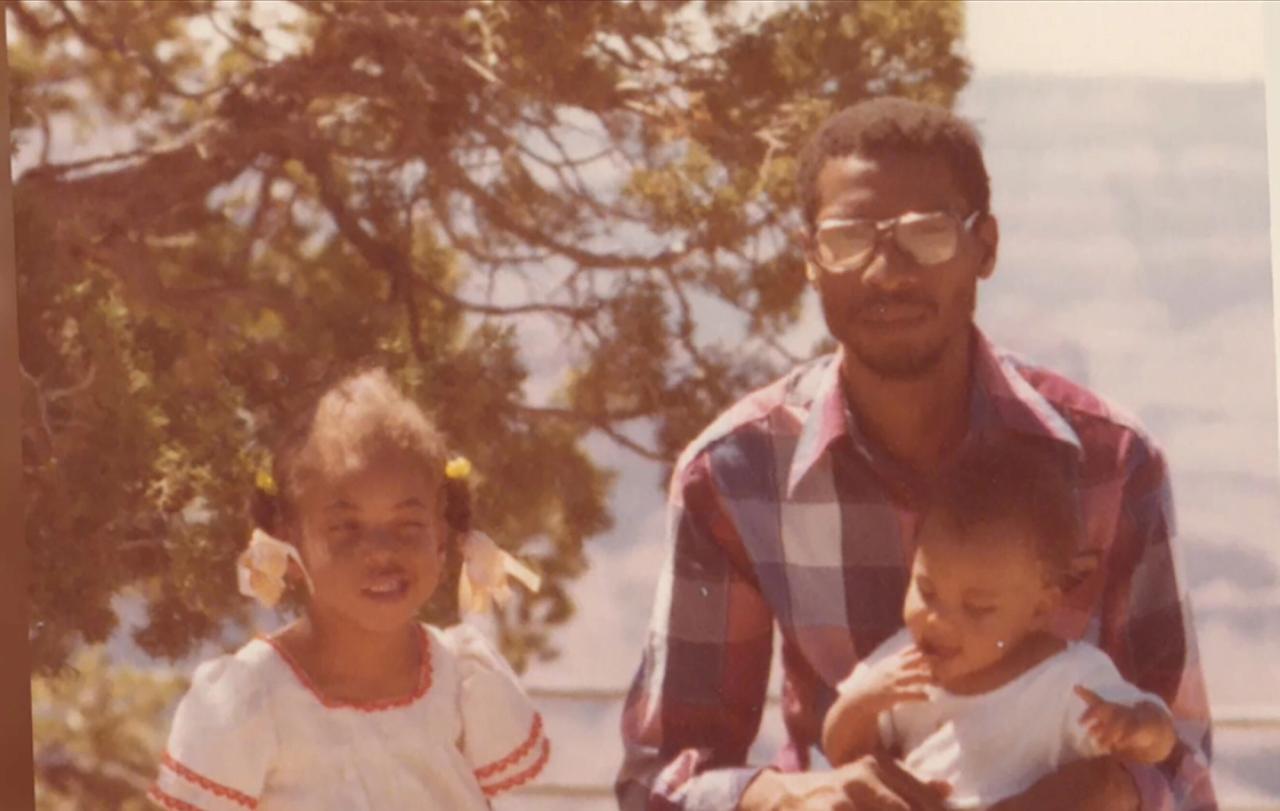 Gay (left) as a child with her father and brother Joel. (Courtesy Roxane Gay)