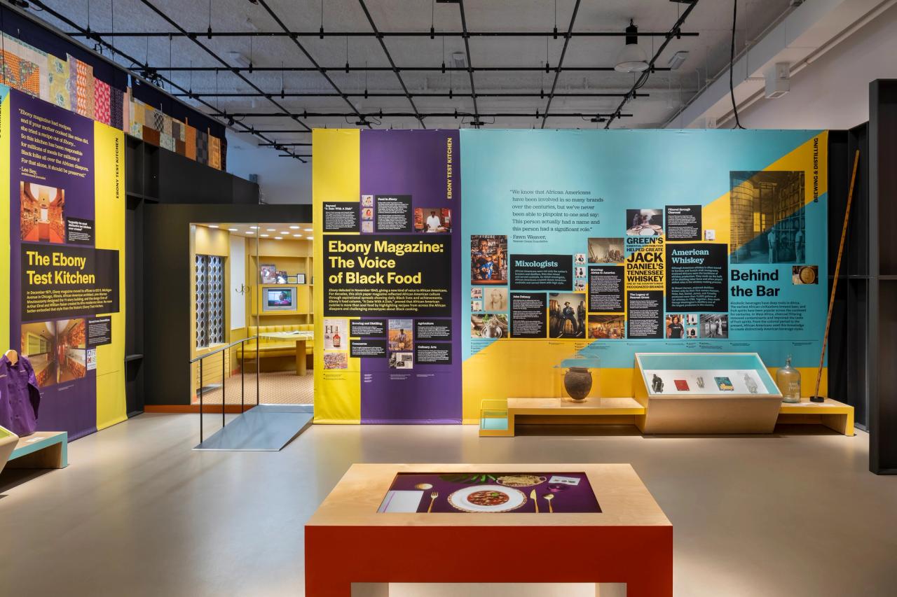 View of Harris’s exhibition “African/American: Making the Nation’s Table” (2022) at The Africa Center in New York City. (Photo: Francis Dzikowski. Courtesy the Museum of Food and Drink)